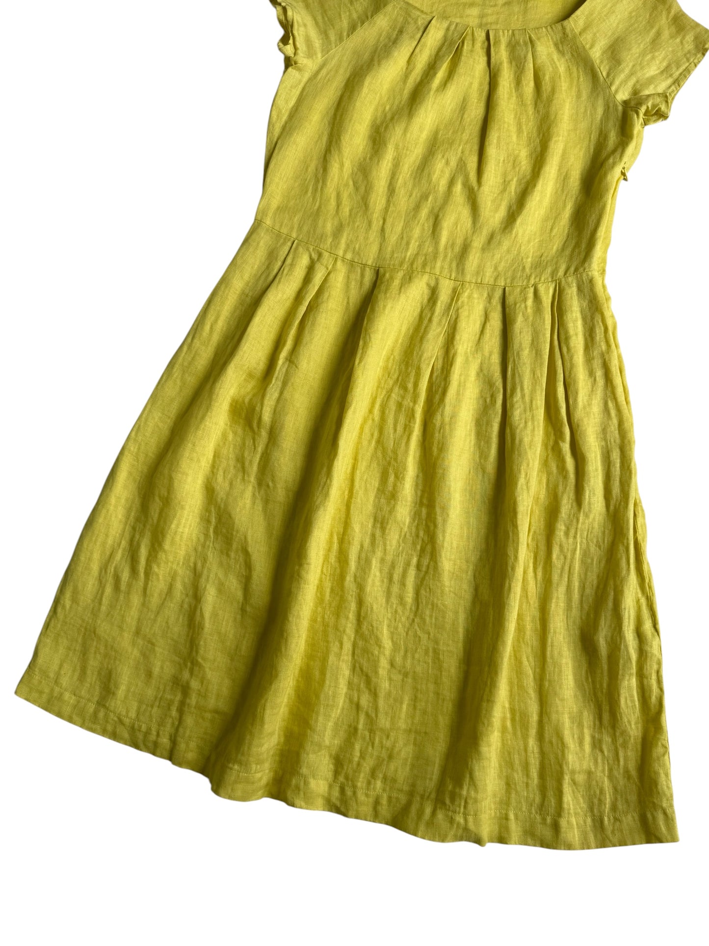 120% Lino Italy Linen Yellow Midi Dress