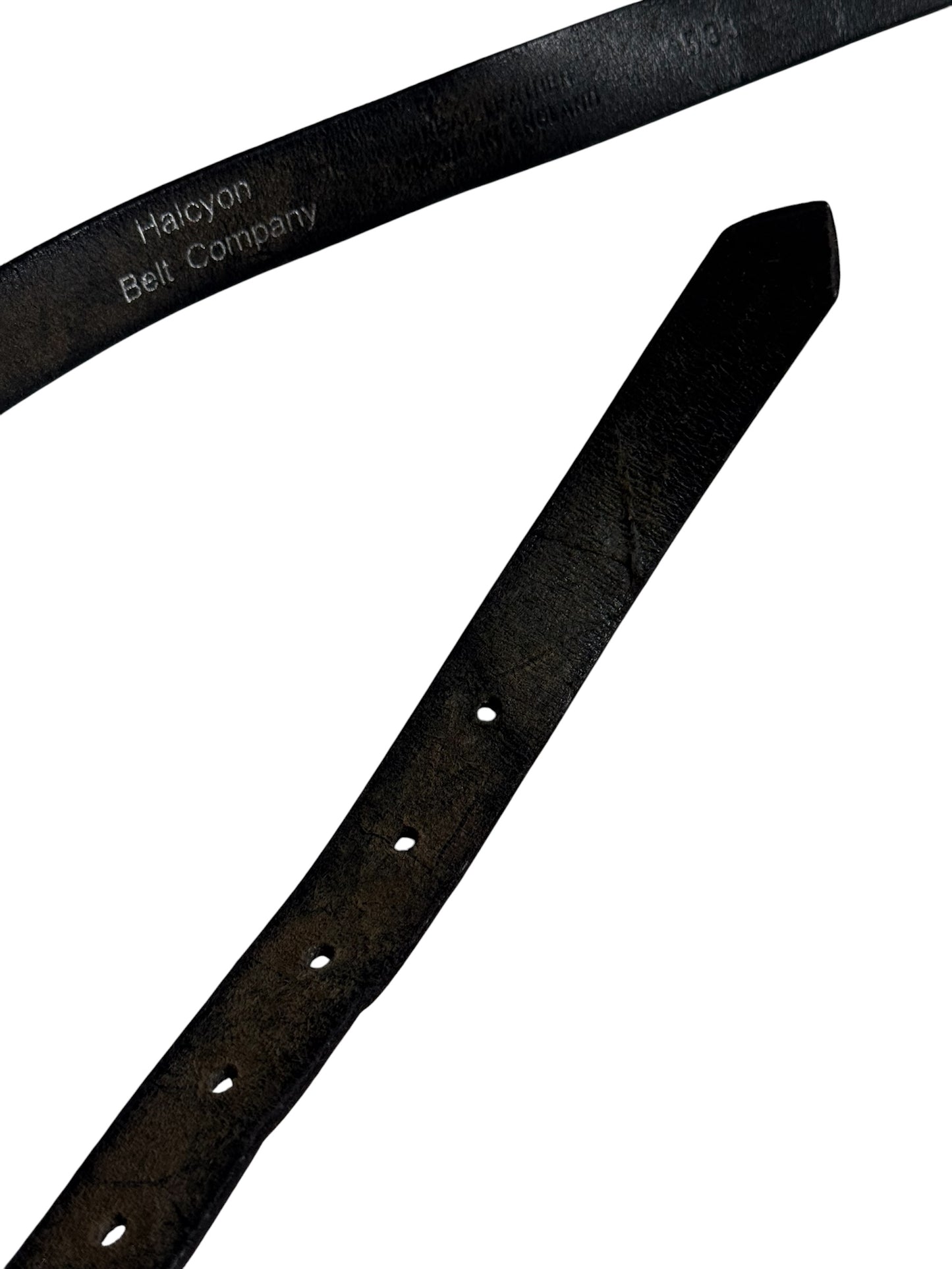 Vintage Halcyon Belt Company England Triple Keeper Leather Belt