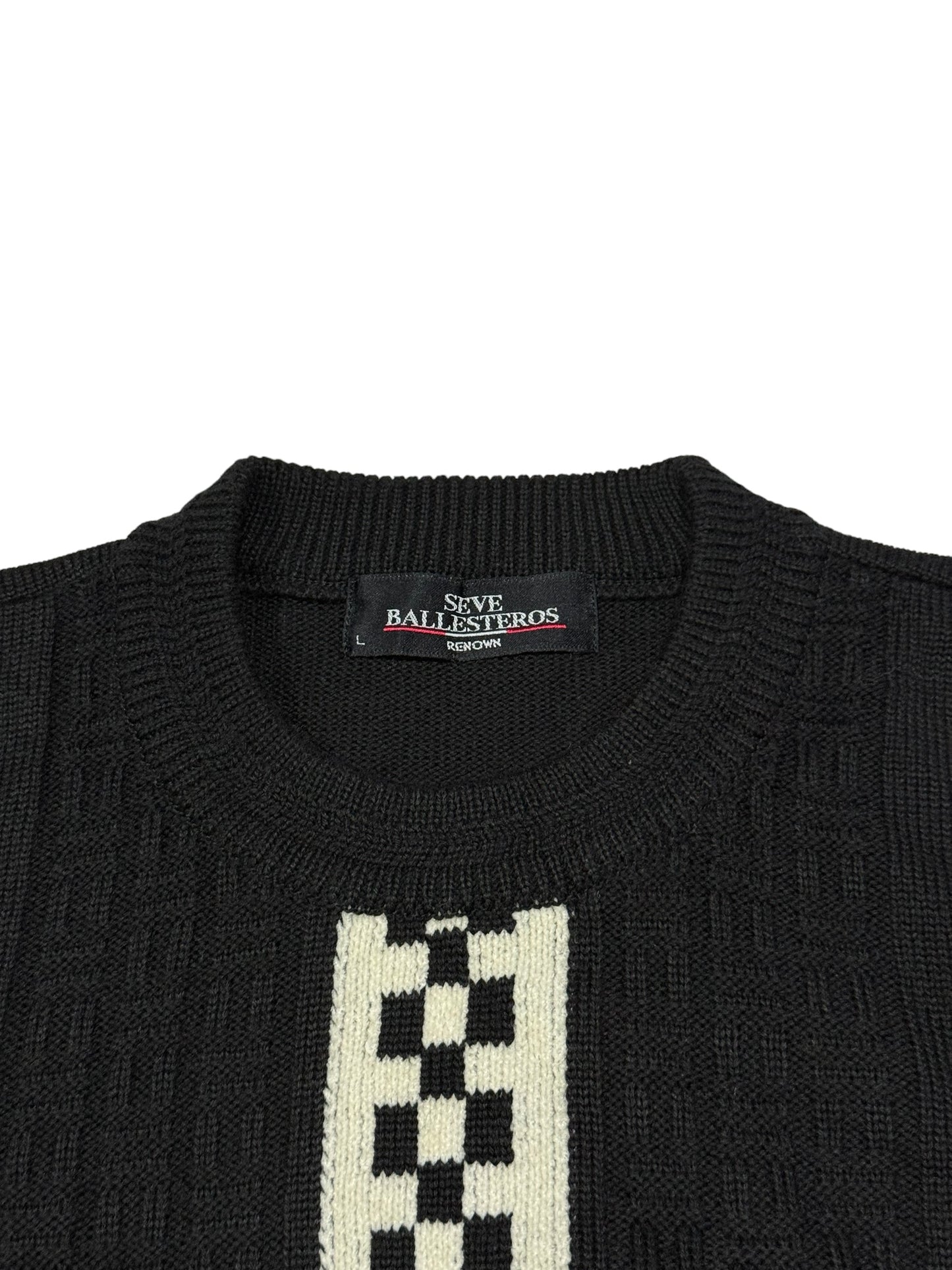 Vintage Seve Ballesteros Renown Golf Sweater Geometric Knit Crewneck Made In Japan
