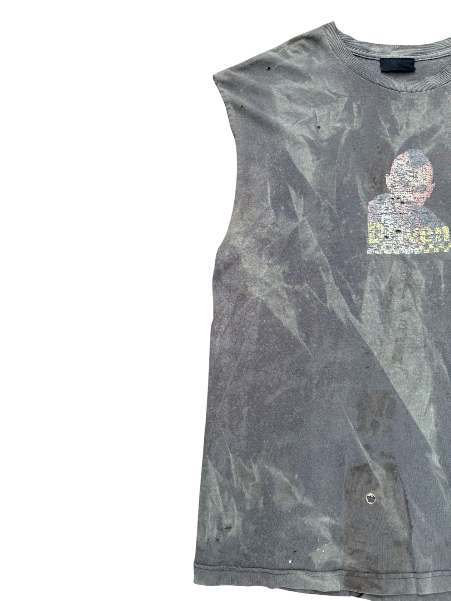 Vintage Serial Killer “Driven” Parody Taxi Driver Distressed Cut-Off Tee 90s Streetwear