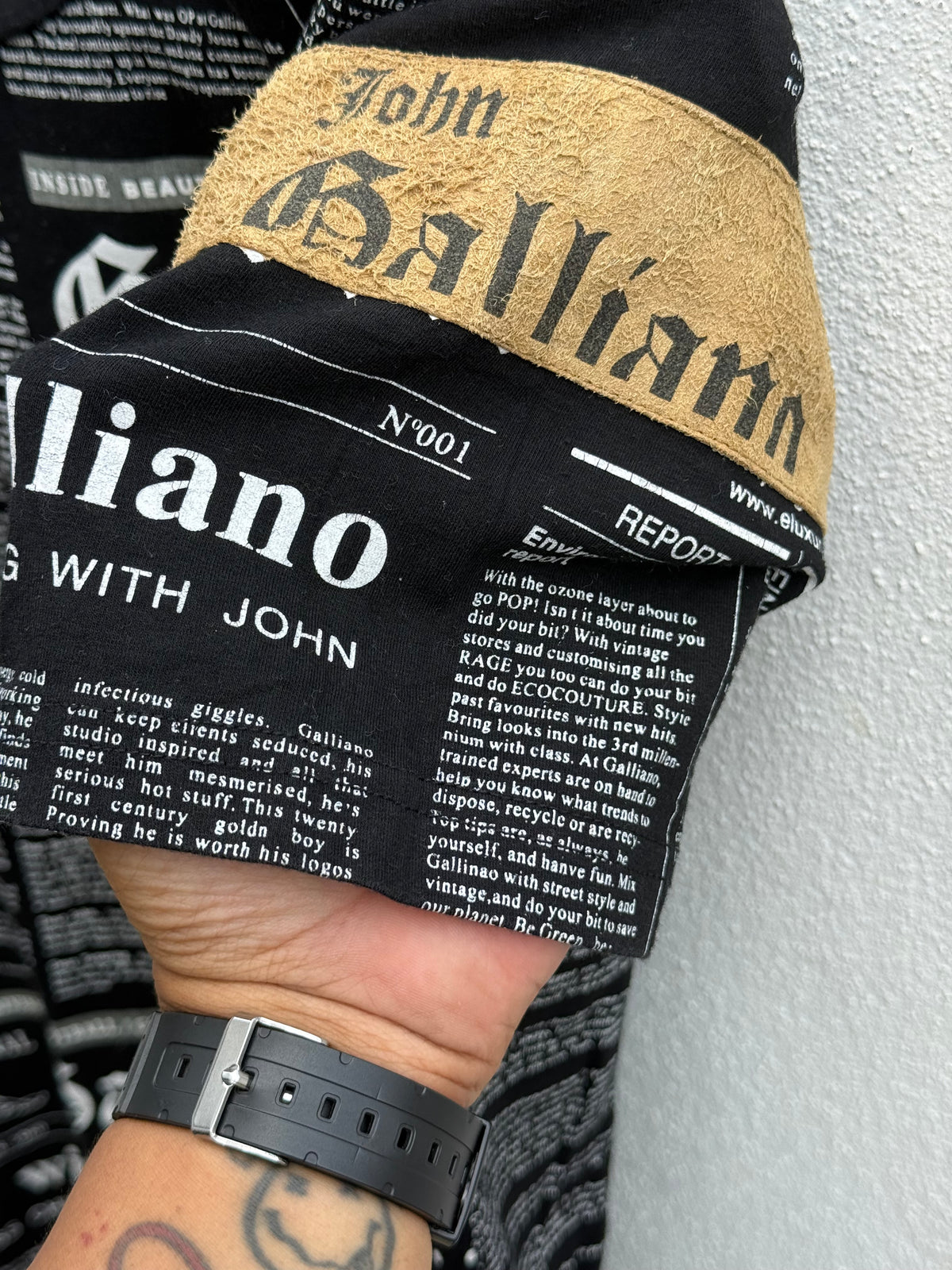 Vintage John Galliano Newspaper Tshirt Made In Italy