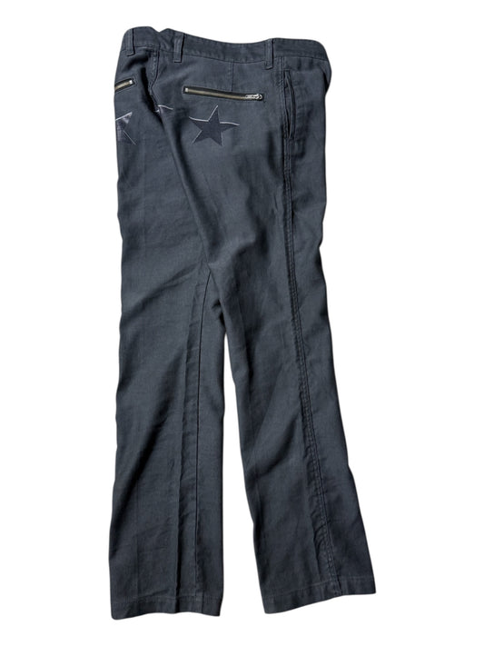 Y2K Biglidue Star Back Zip Pocket Trousers Made In Japan