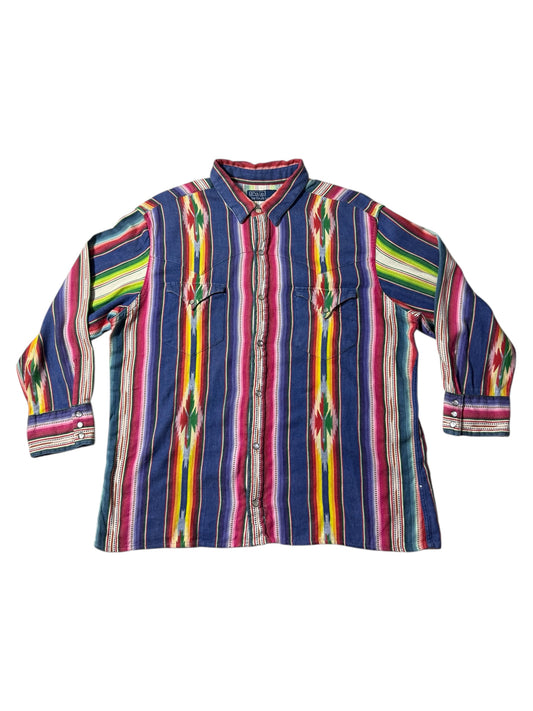 Vintage Polo Ralph Lauren Serape Stripe Western Shirt