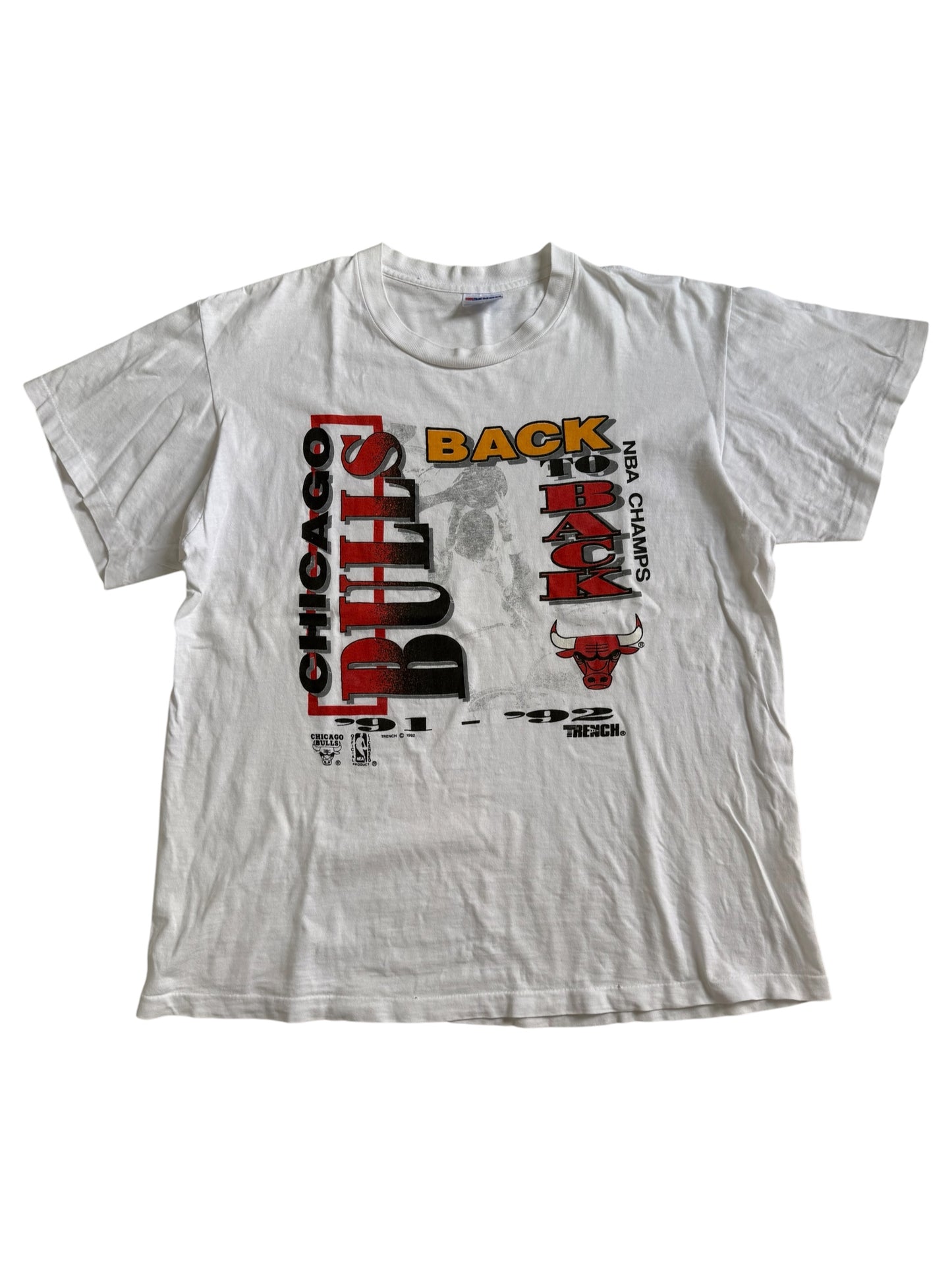 Vintage 1992 Chicago Bulls Back To Back NBA Champions Tshirt Made in USA