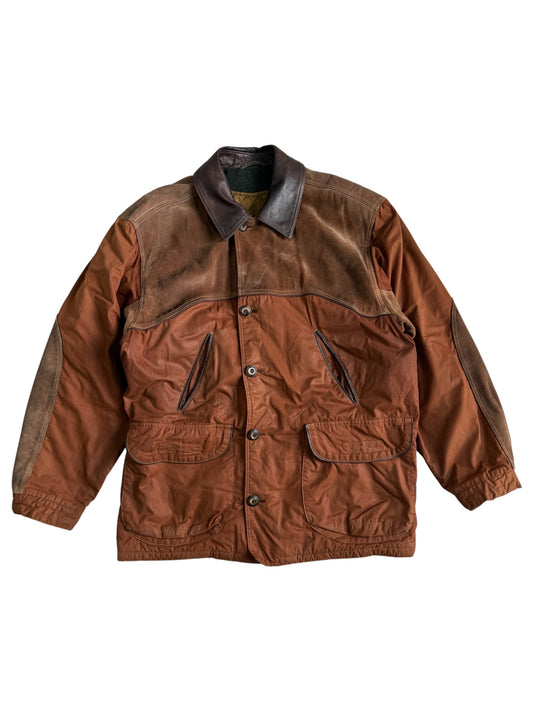Vintage 1980s Cinquanta Leather Trim Hunting Jacket Made in Italy