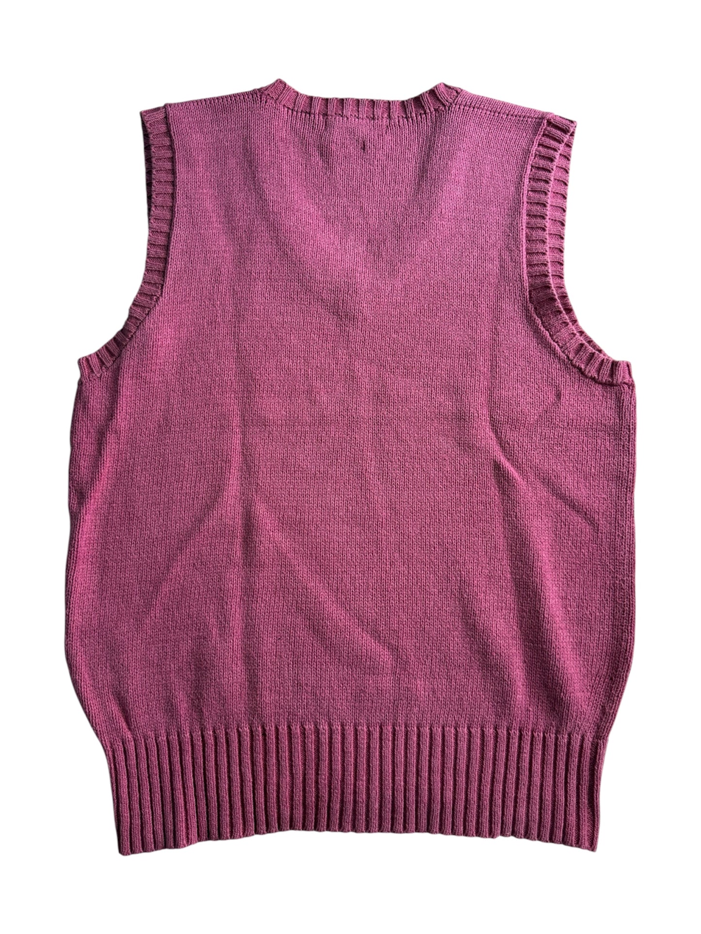 Polo Ralph Lauren Cotton Knit Vest Faded Maroon V Neck