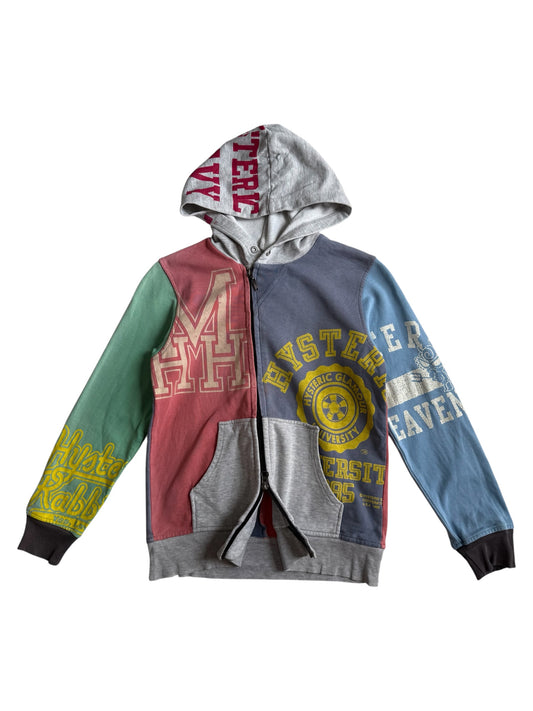 Vintage Hysteric Mini Patchwork Zip Hoodie Kids Made in Japan Color Block
