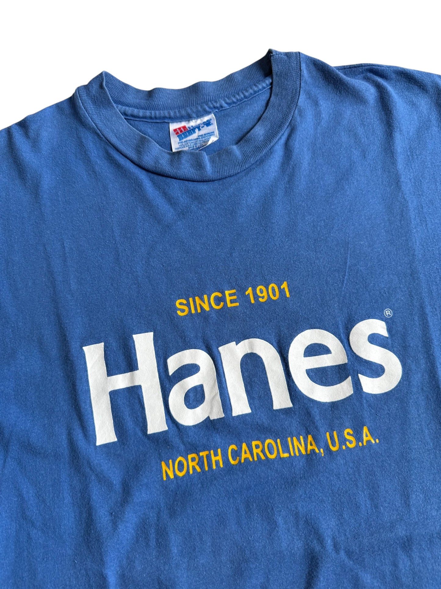 Vintage Hanes Since 1901 North Carolina USA Logo Tshirt