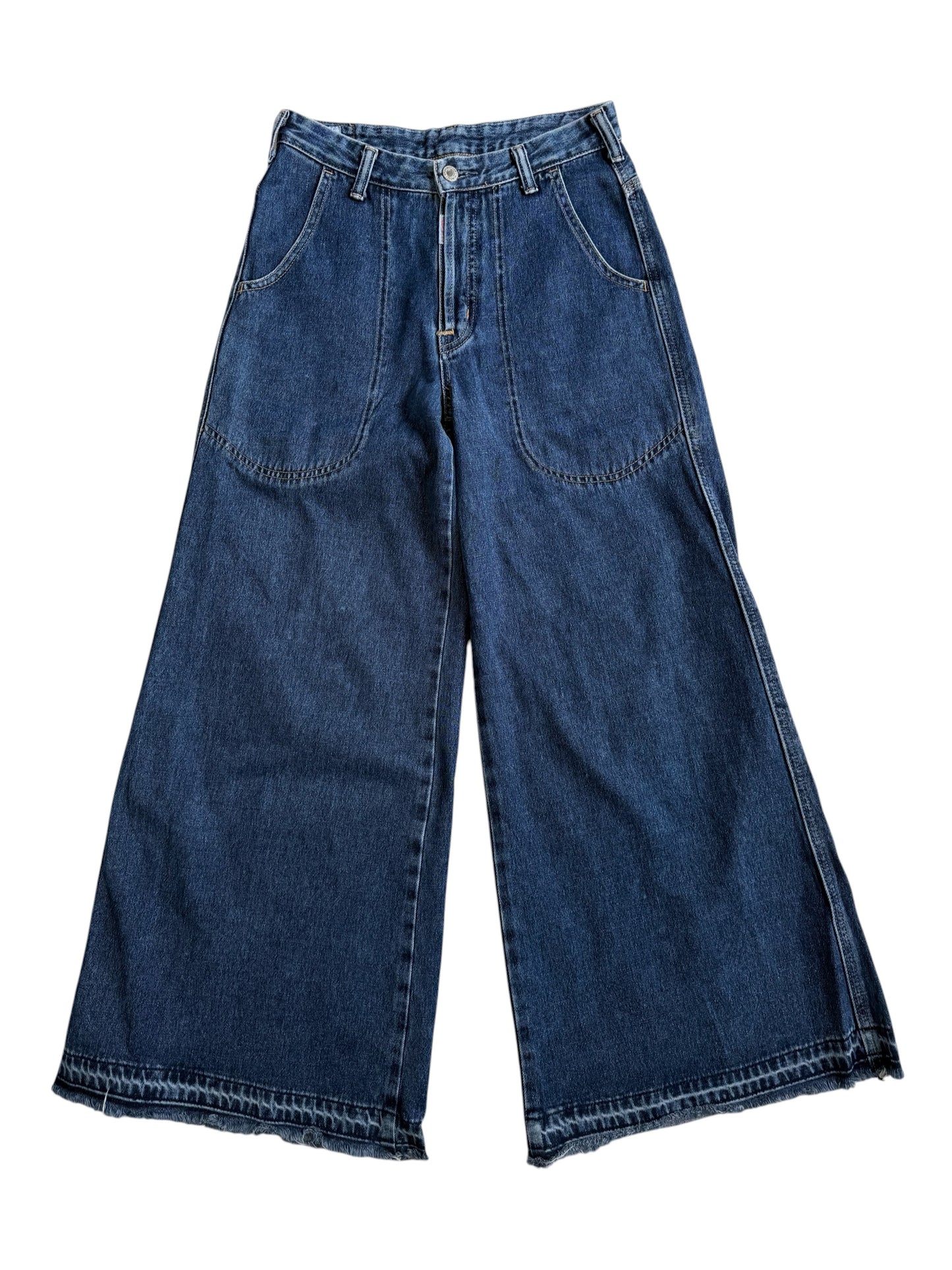 Vintage Something French Nouveaux Wide Leg Denim Jeans Made in Japan