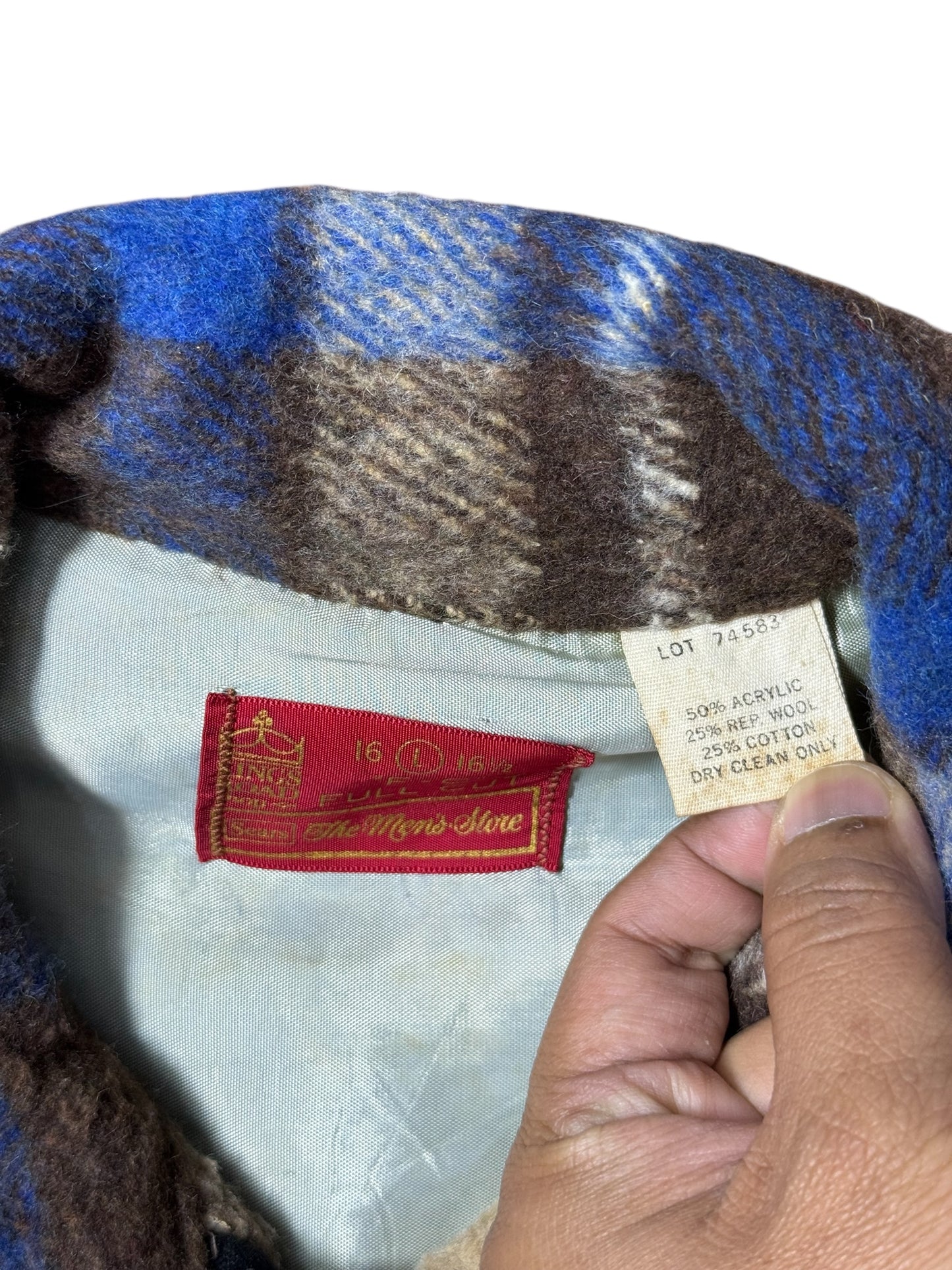 Vintage 1950s-60s Sears Kings Road Wool Plaid Jacket USA Made