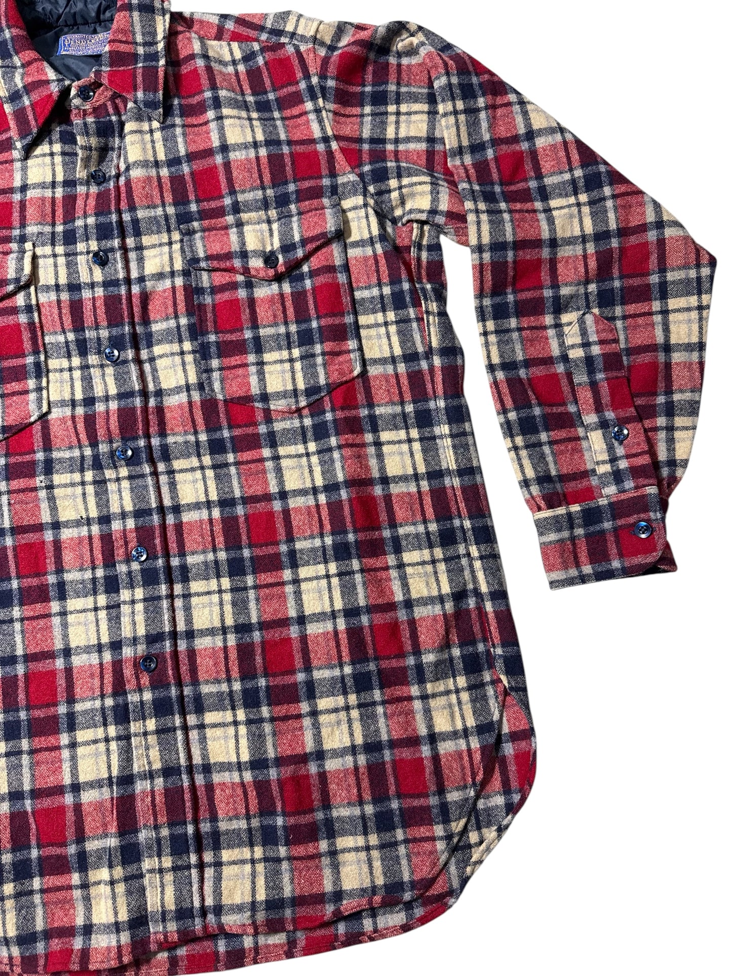 Vintage 1980s Pendleton Plaid Wool Flannel Shirt USA Made