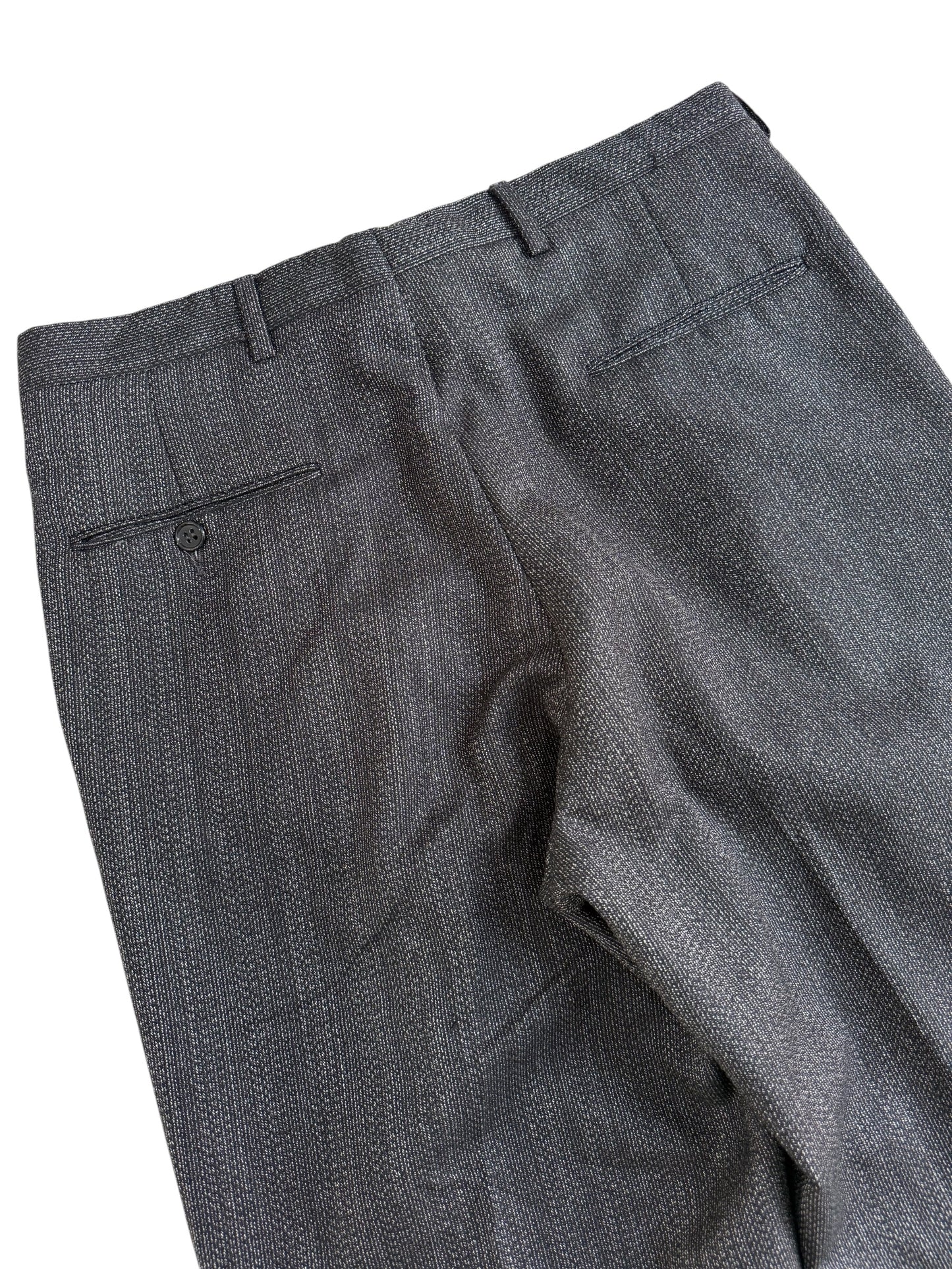 Vintage 1970s–80s Textured Pleated Dress Trousers