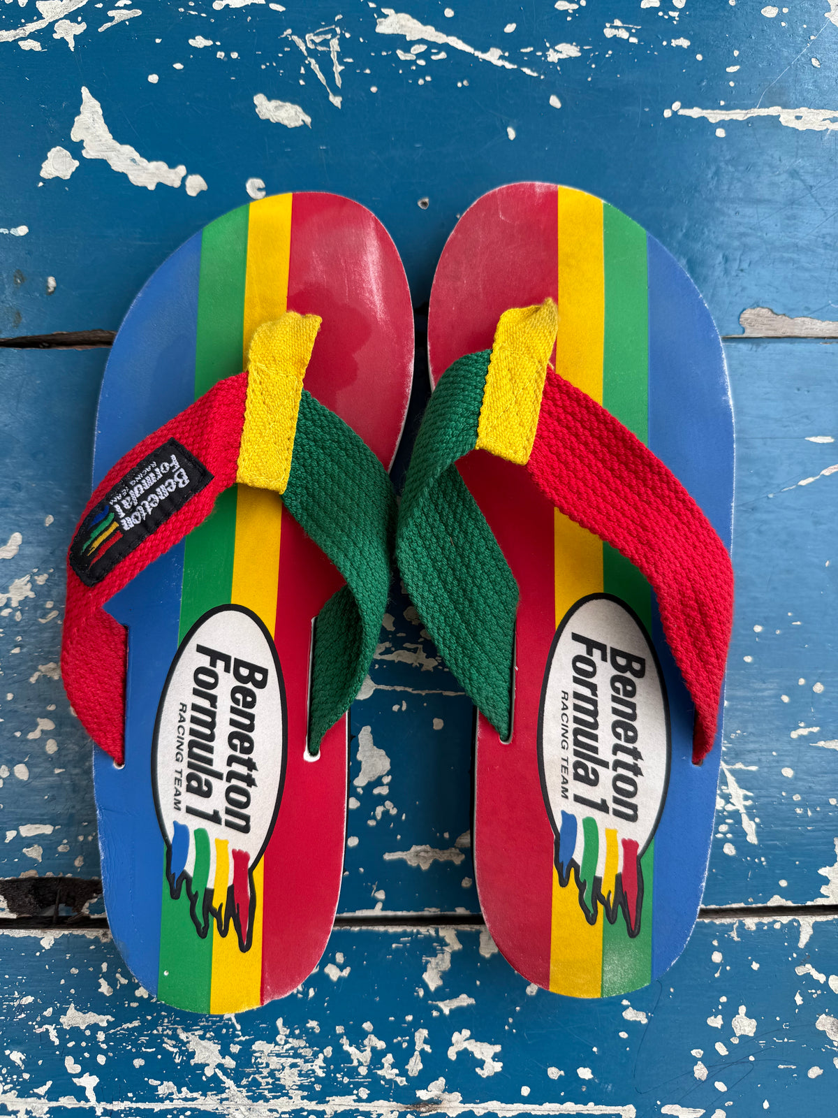 Benetton Formula 1 Racing Team Multicolor Flip Flops Sandals