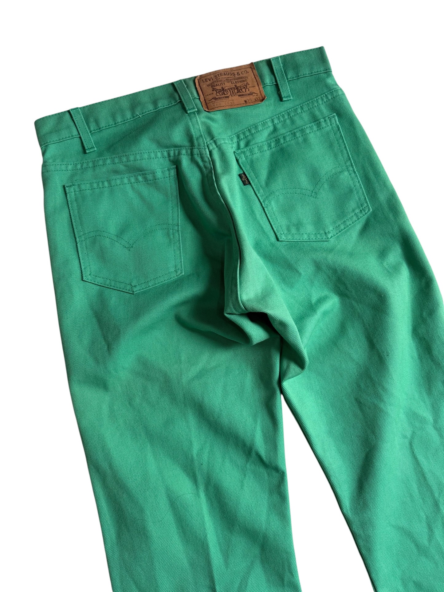 Vintage 1980s Levis 505 Green Tab Green Twill Jeans Made in USA