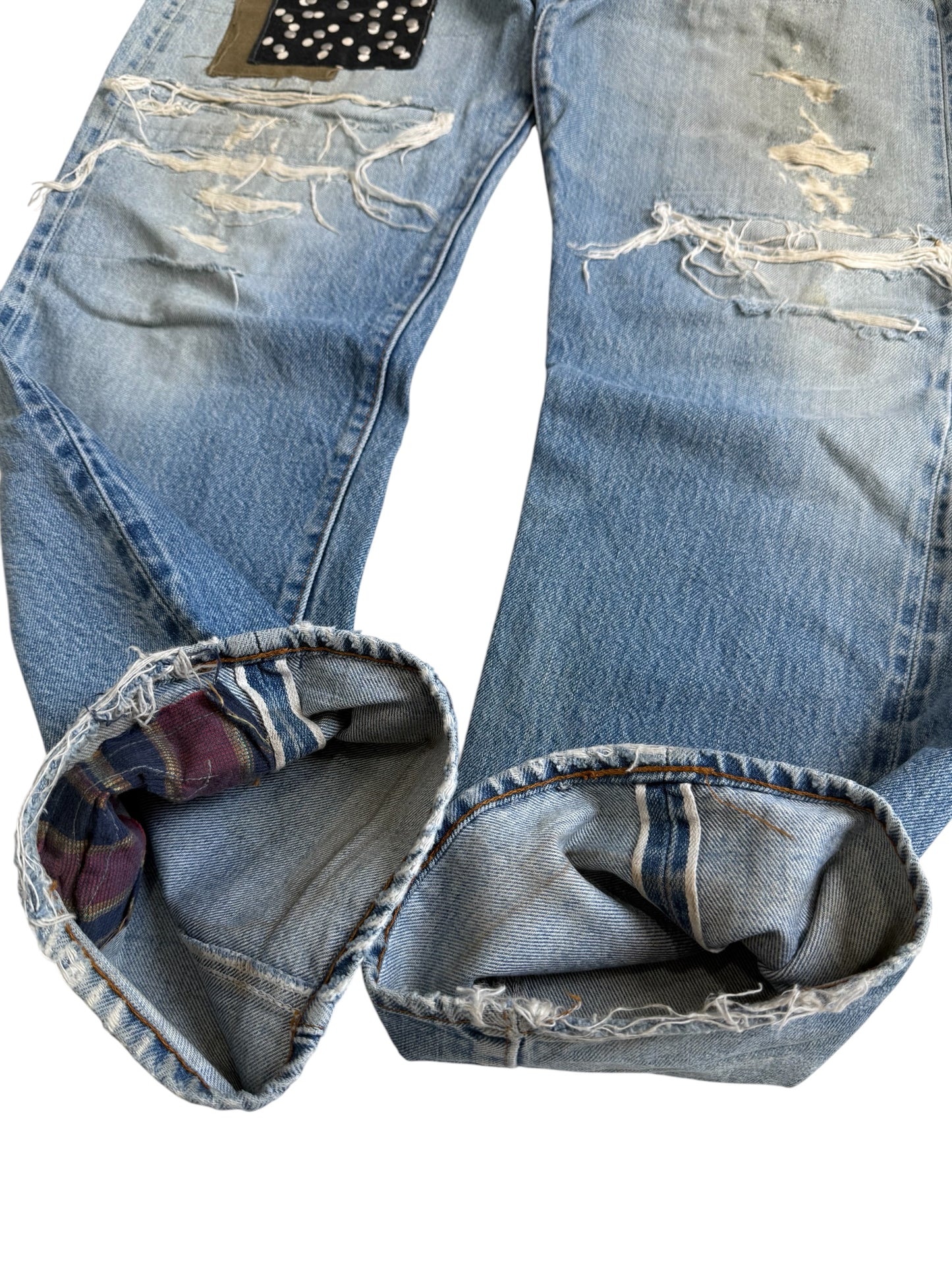 Vintage 1980s Levis 501 Selvedge Distressed Denim Jeans Made in USA