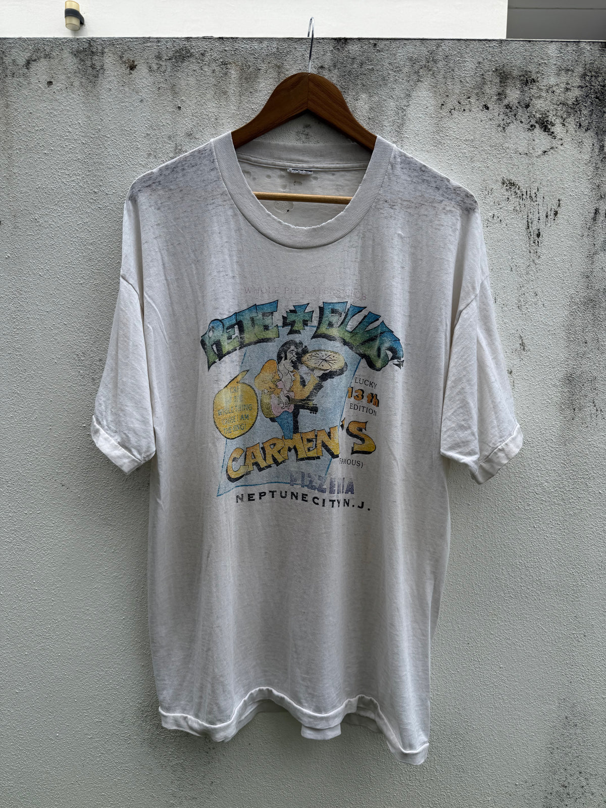 Vintage Pete & Elvis Whole Pie Eaters Club Distressed Paperthin Tshirt