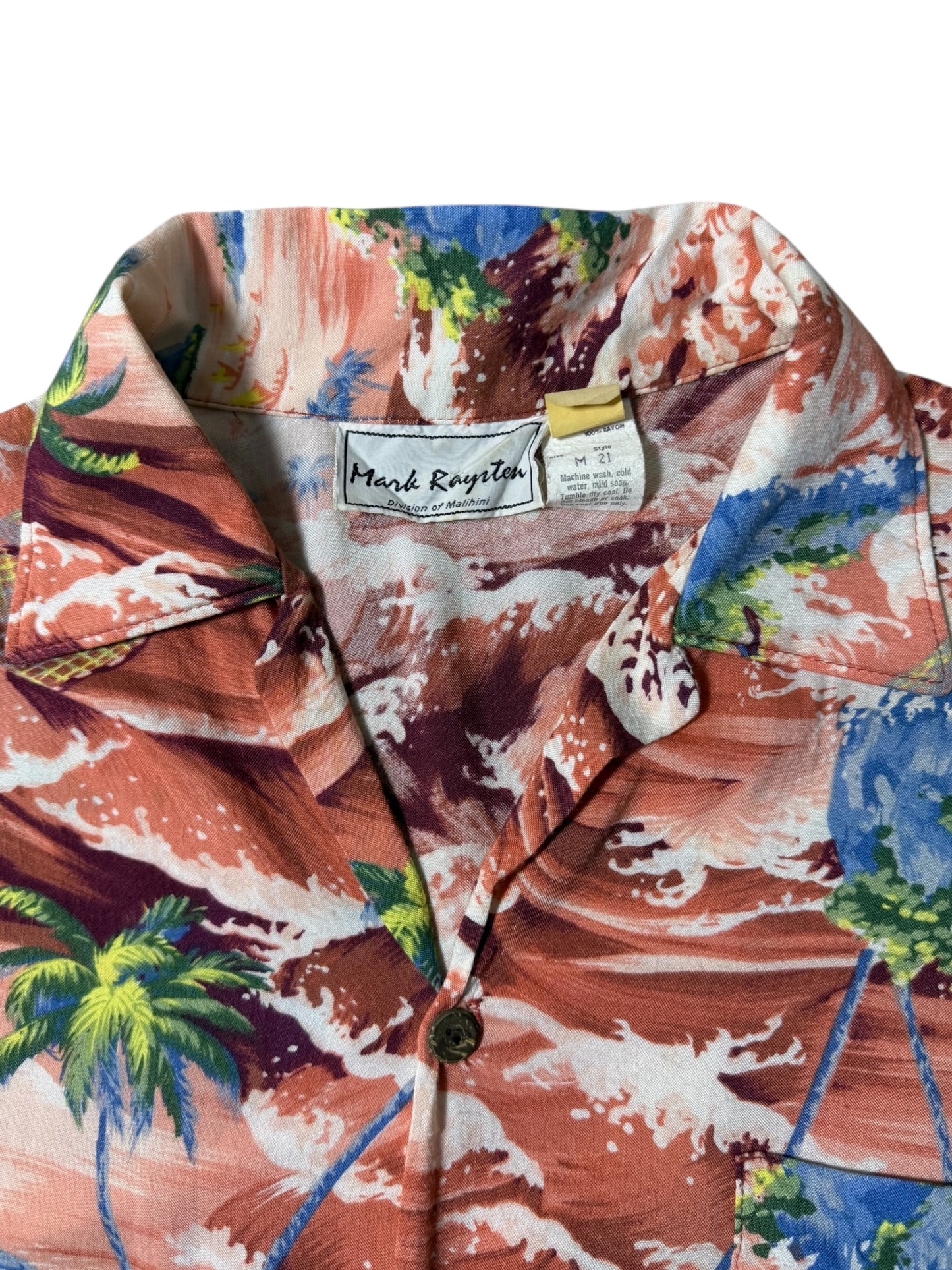 Vintage 1980s–90s Mark Raysten Rayon Hawaiian Aloha Shirt Malihini