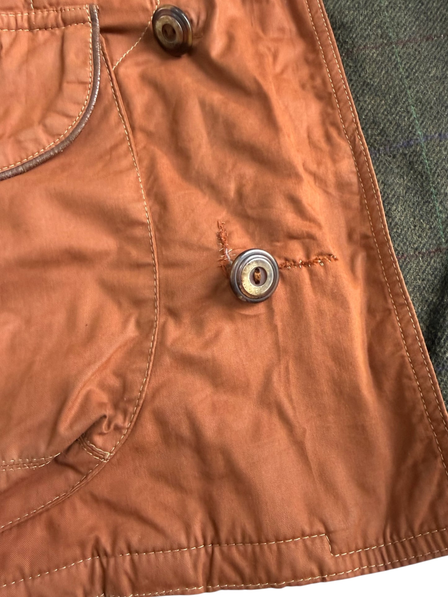 Vintage 1980s Cinquanta Leather Trim Hunting Jacket Made in Italy