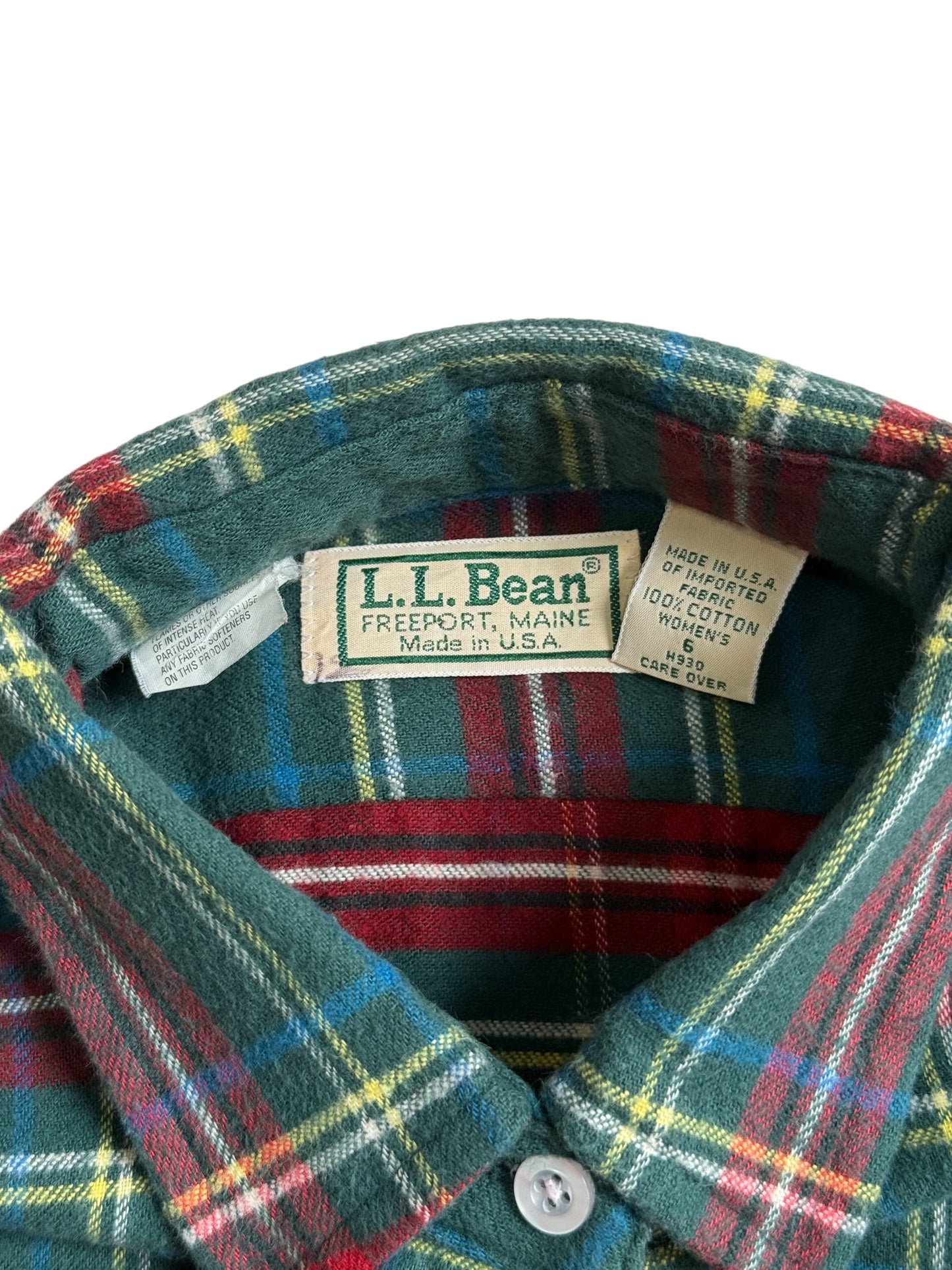 Vintage LL Bean Made in USA Plaid Flannel Shirt