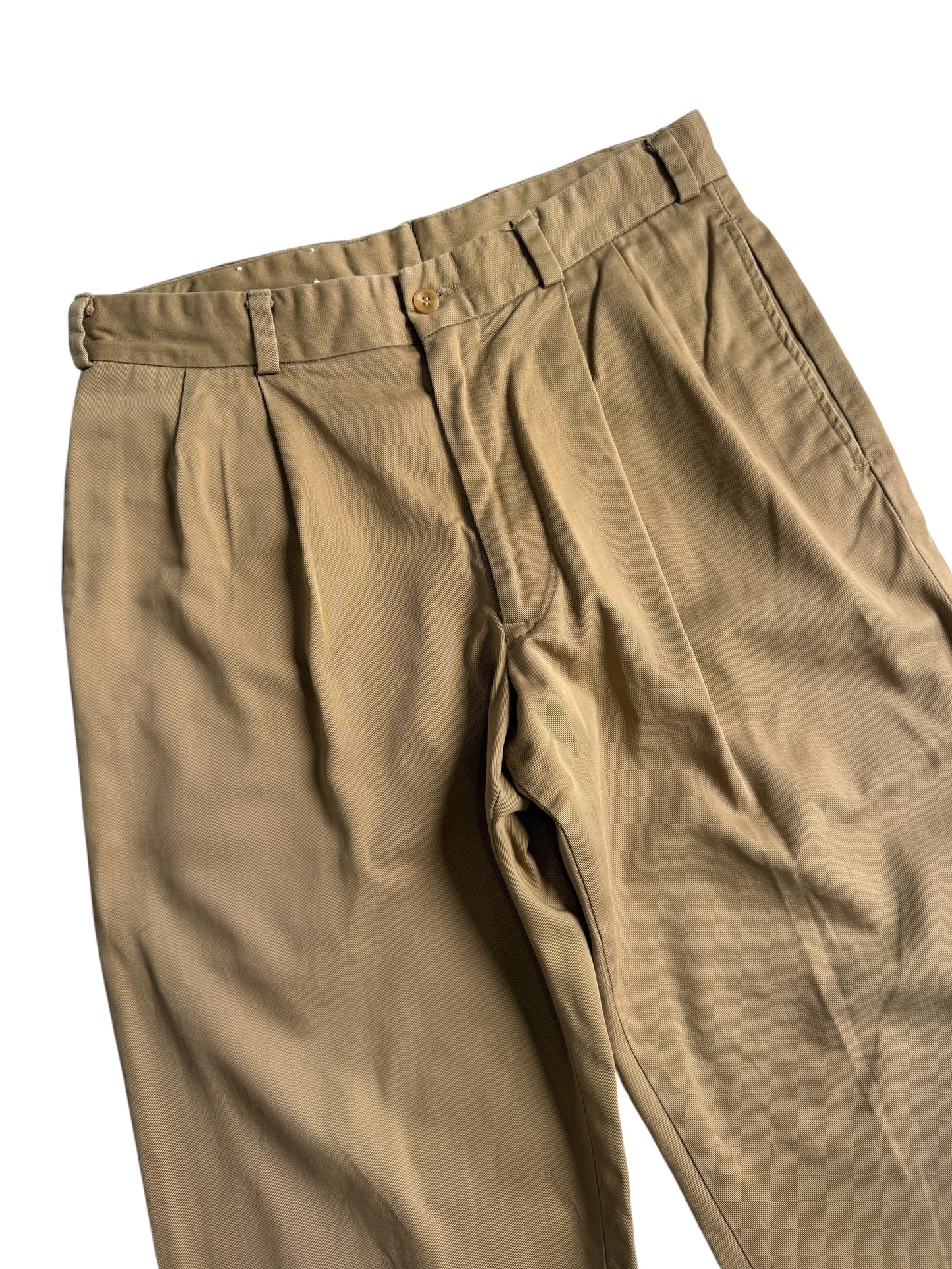 Vintage Bills Khakis USA Pleated Chino Pants Khaki Cotton Trousers