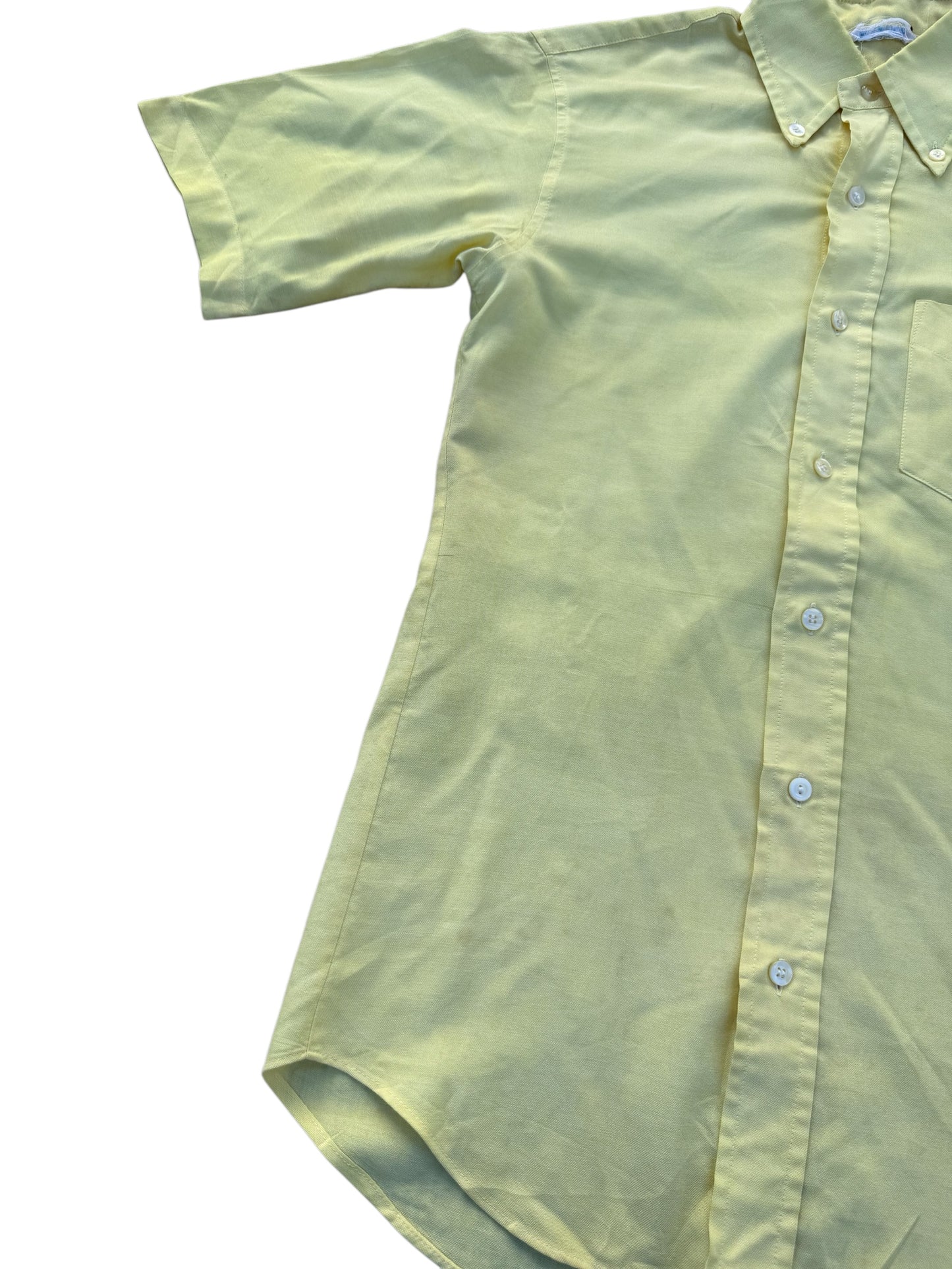 Vintage 70s–80s FANCYING Yellow Button-Down Short Sleeve Shirt