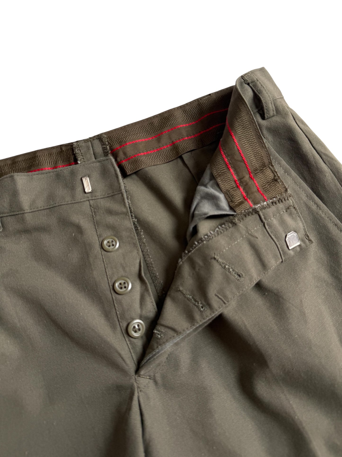 Vintage 80s-90s Yugoslav Army Olive Green Military Field Trousers