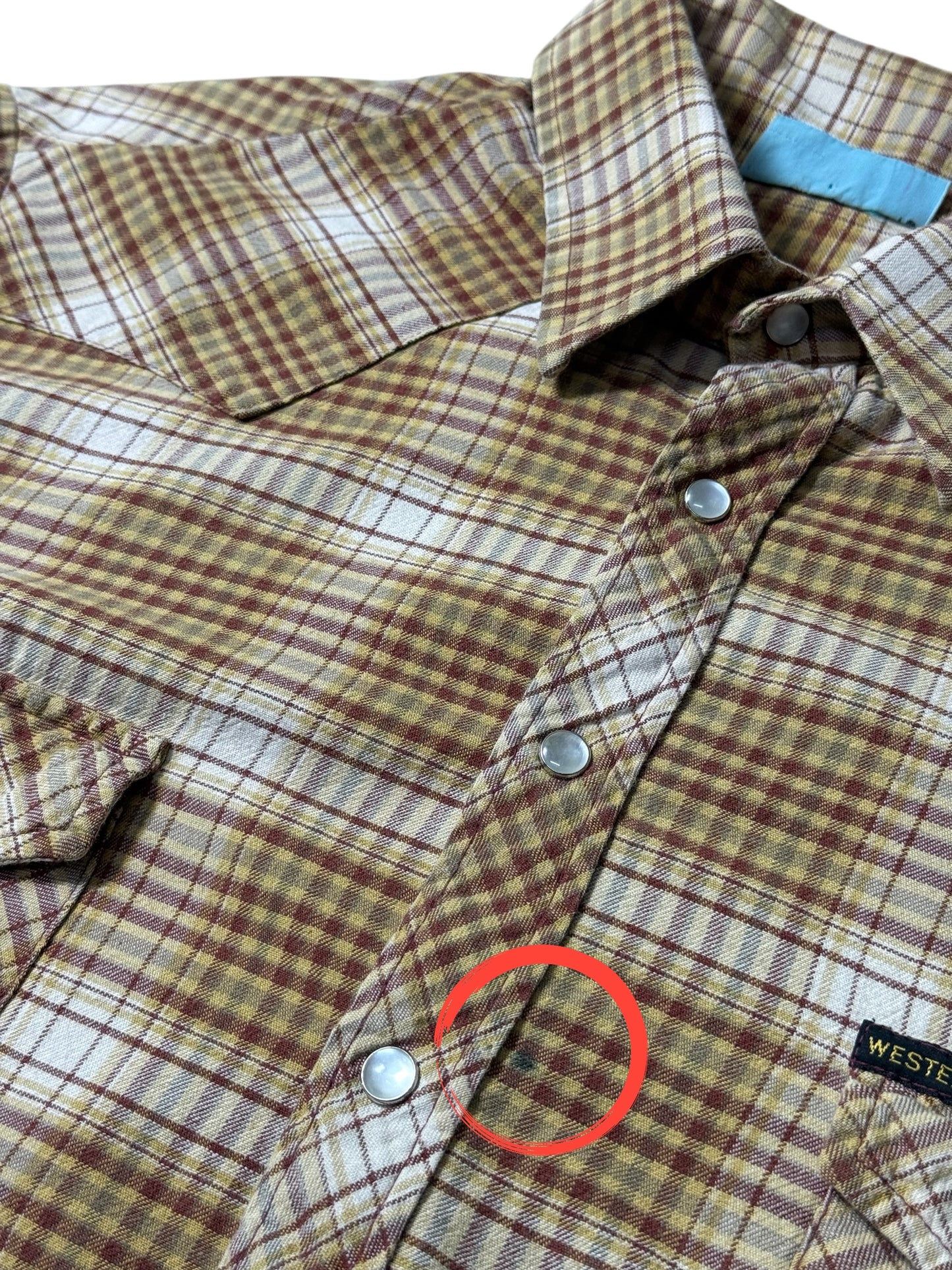 Vintage 1990s Raw Hide Western Plaid Snap Button Shirt