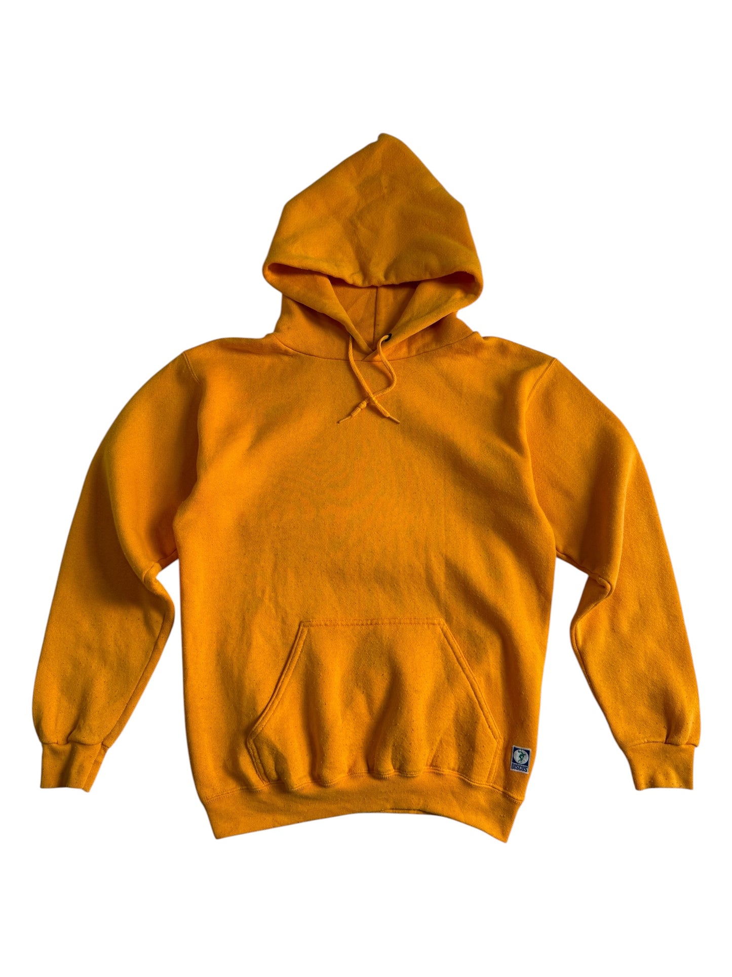 Vintage Discus Athletic Blank Hoodie Mustard Yellow Pullover USA Sweatshirt