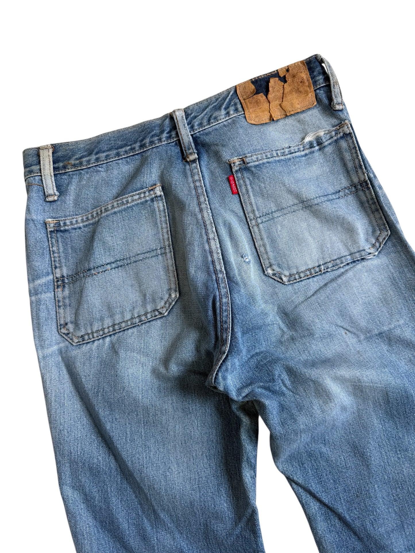 Vintage Big John Big-Washing Flare Bell Bottom Distressed Denim Jeans Japan