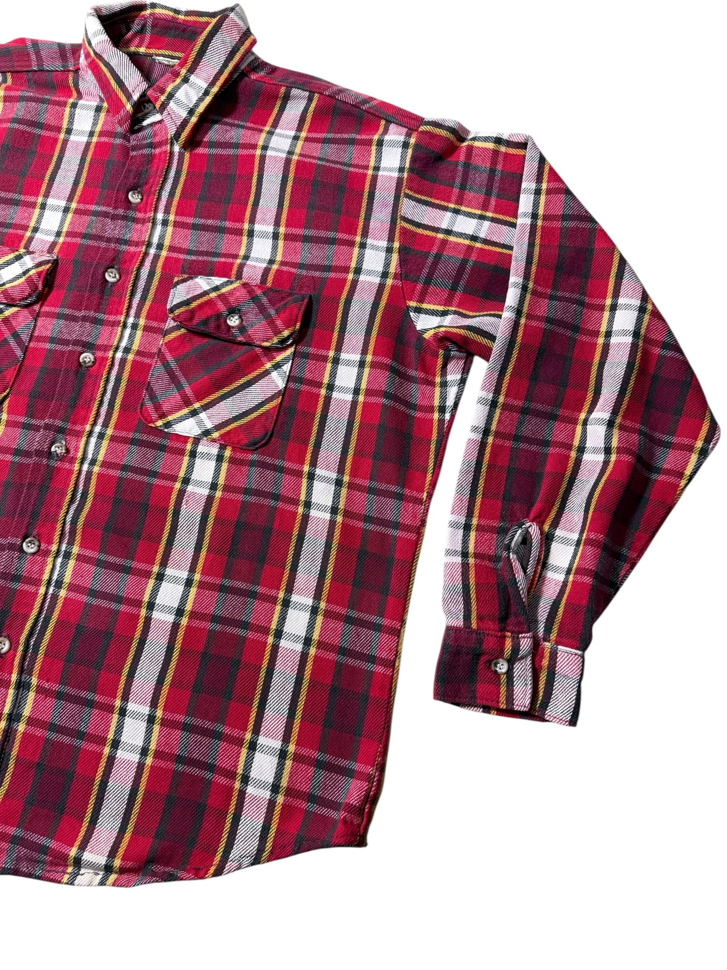 Vintage 1990s Five Brother Plaid Flannel Shirt Heavyweight Workwear