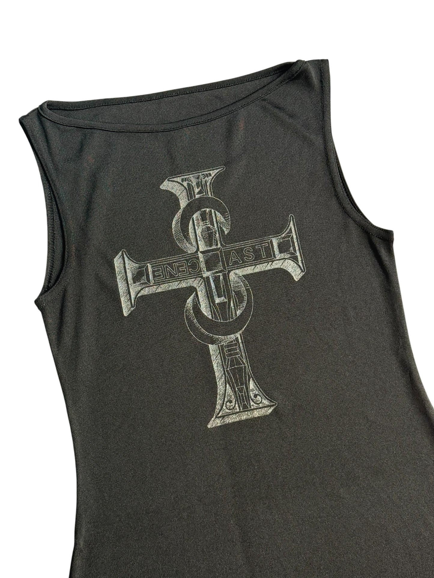 Last Scene Slim Tank Top Cross Logo Dress Made In Japan Gothic Y2K