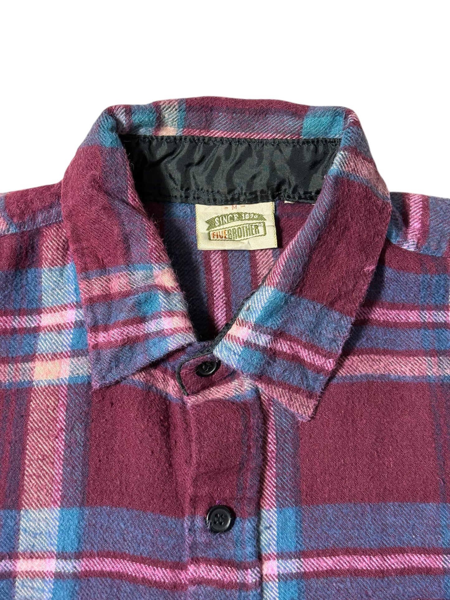 Vintage 1990s Five Brother Plaid Flannel Shirt Heavyweight Workwear