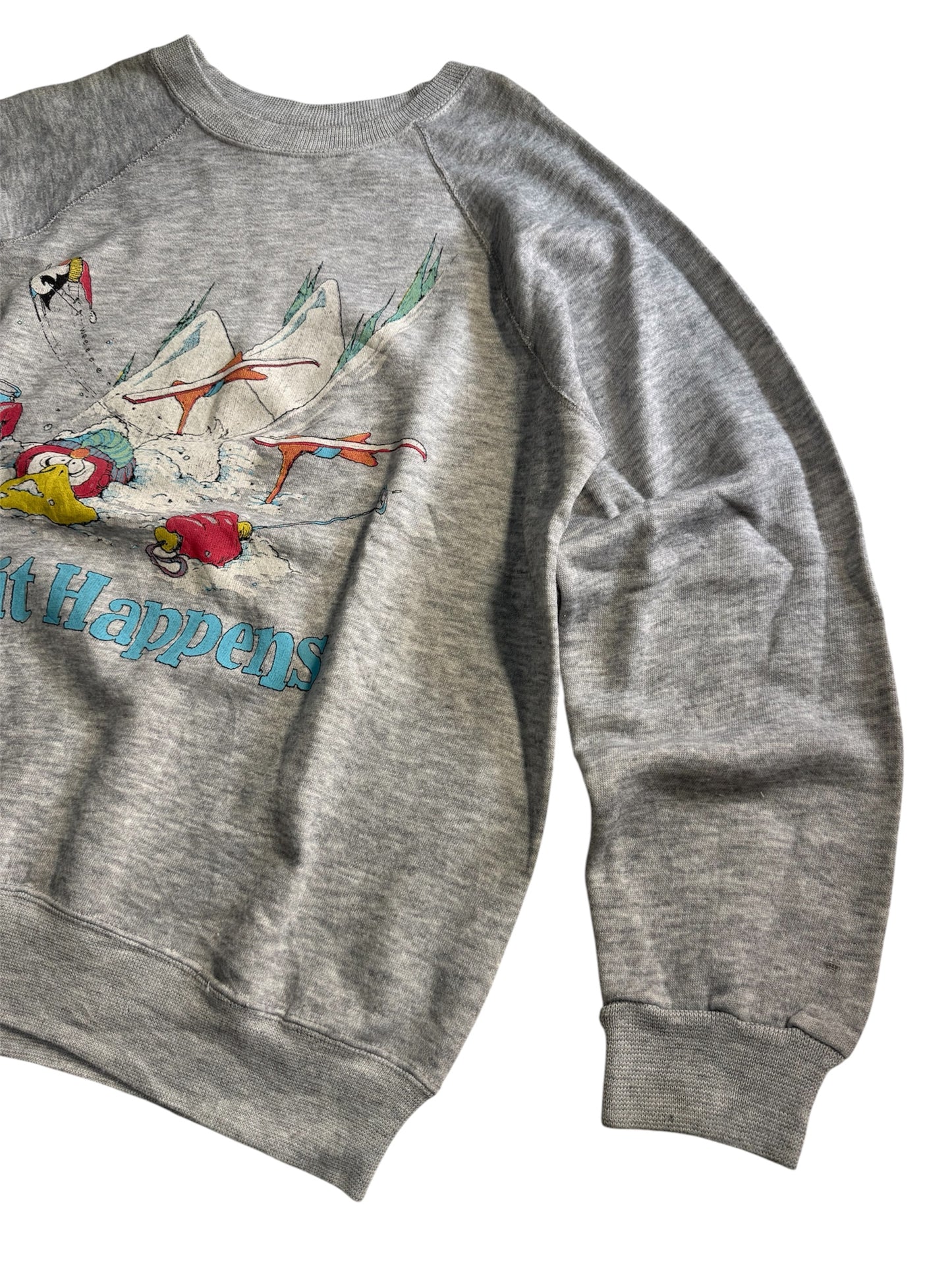 Vintage 1988 Air Waves Shit Happens Crewneck Sweatshirt USA Made