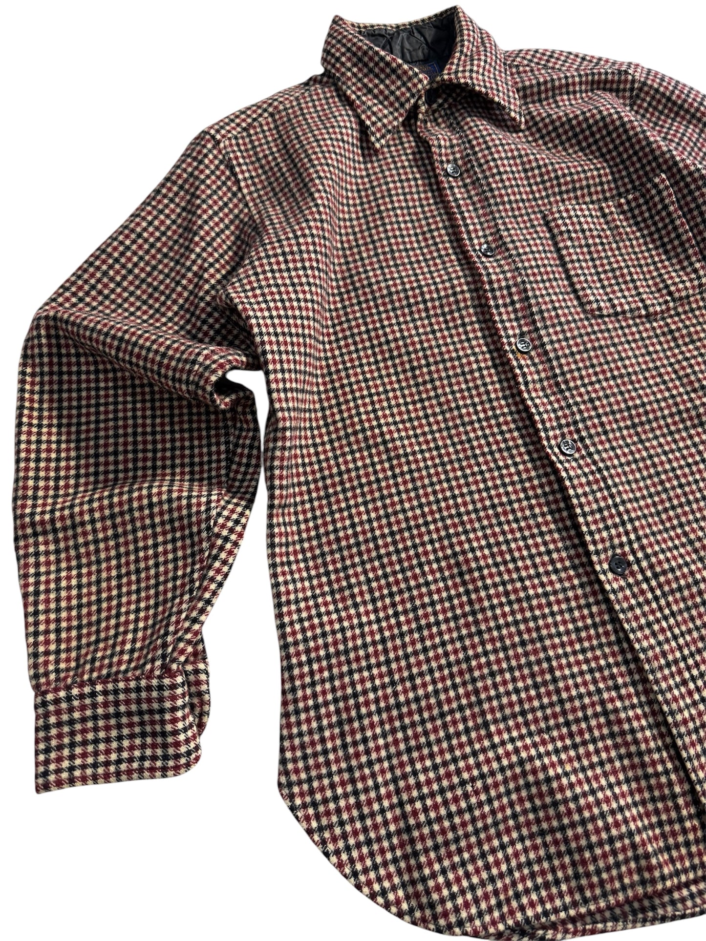 Vintage 80s Pendleton Wool Check Shirt Made In Usa Quilted Lining
