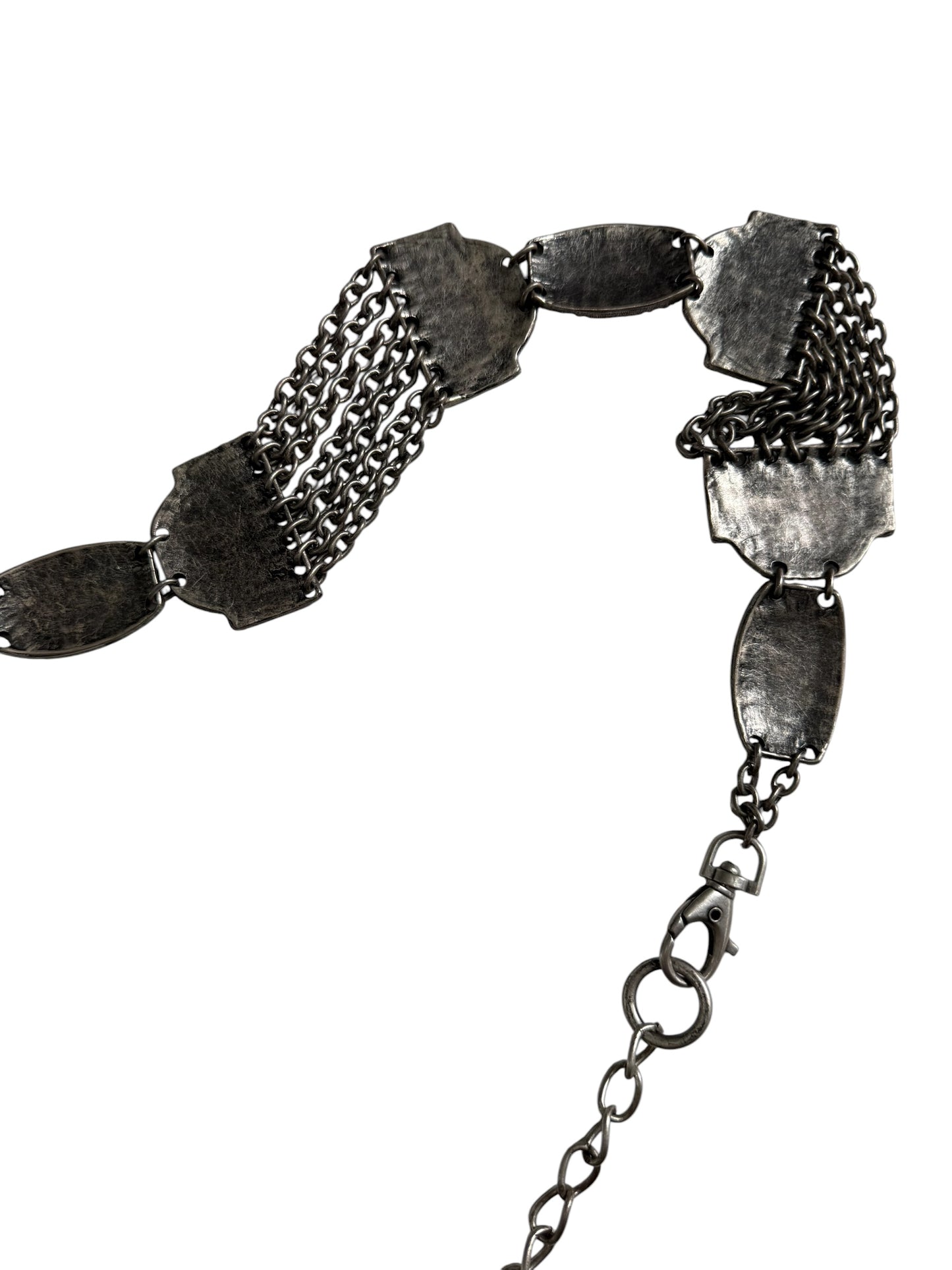 Vintage Gothic Ornate Chain Hip Belt Black Tone Boho Waist Chain Medieval Statement Accessory