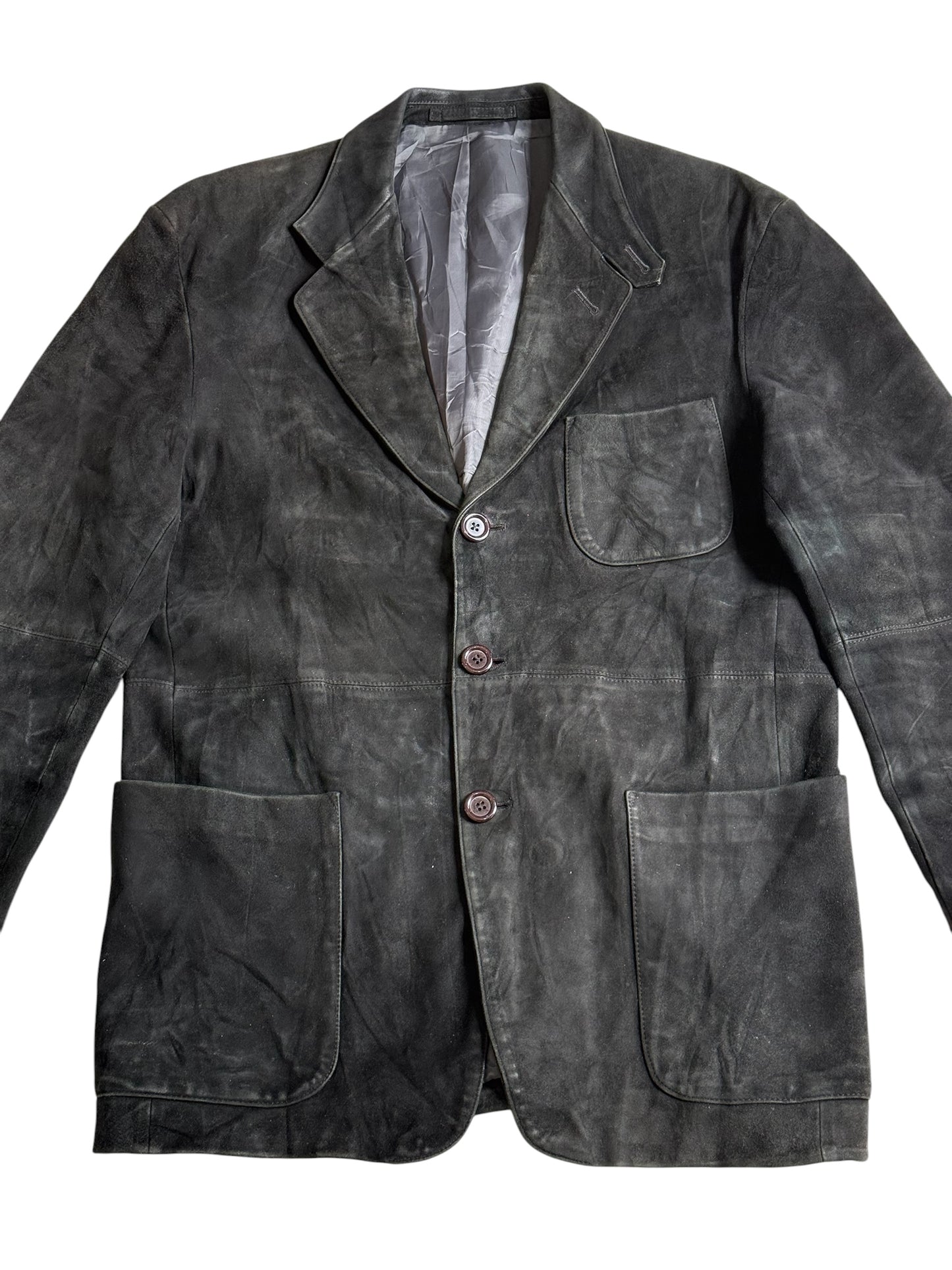 Vintage J. Morgan Black Suede Leather Blazer Jacket