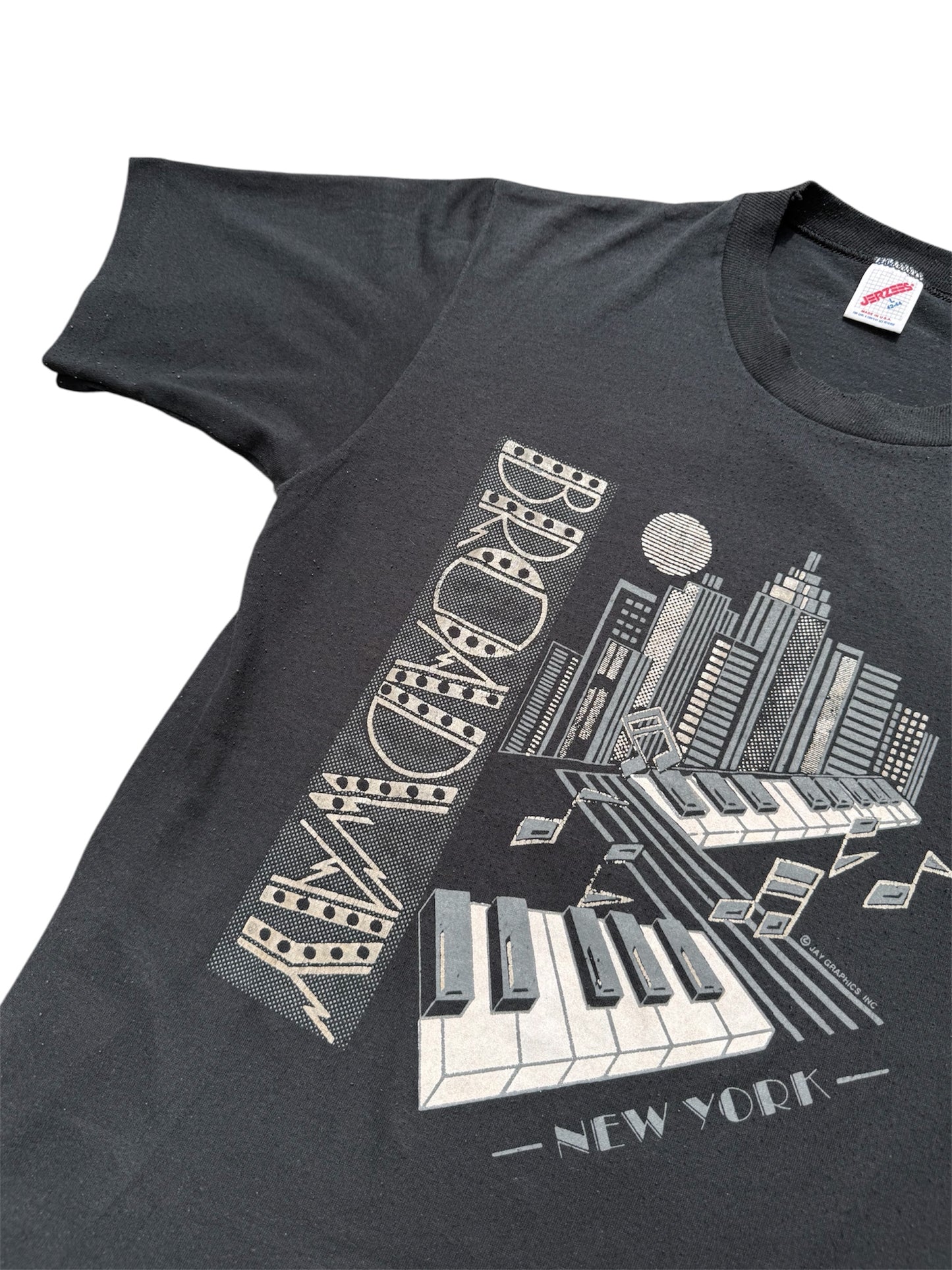 Vintage Broadway New York Piano Skyline Tshirt