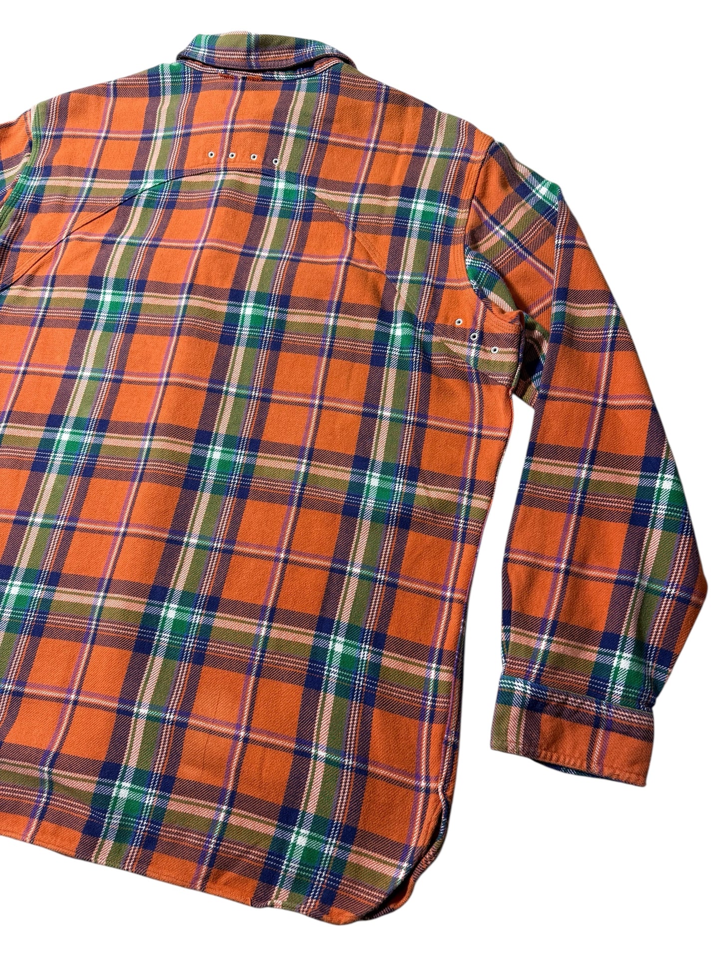 Vintage Polo Ralph Lauren Orange Plaid Flannel Shirt