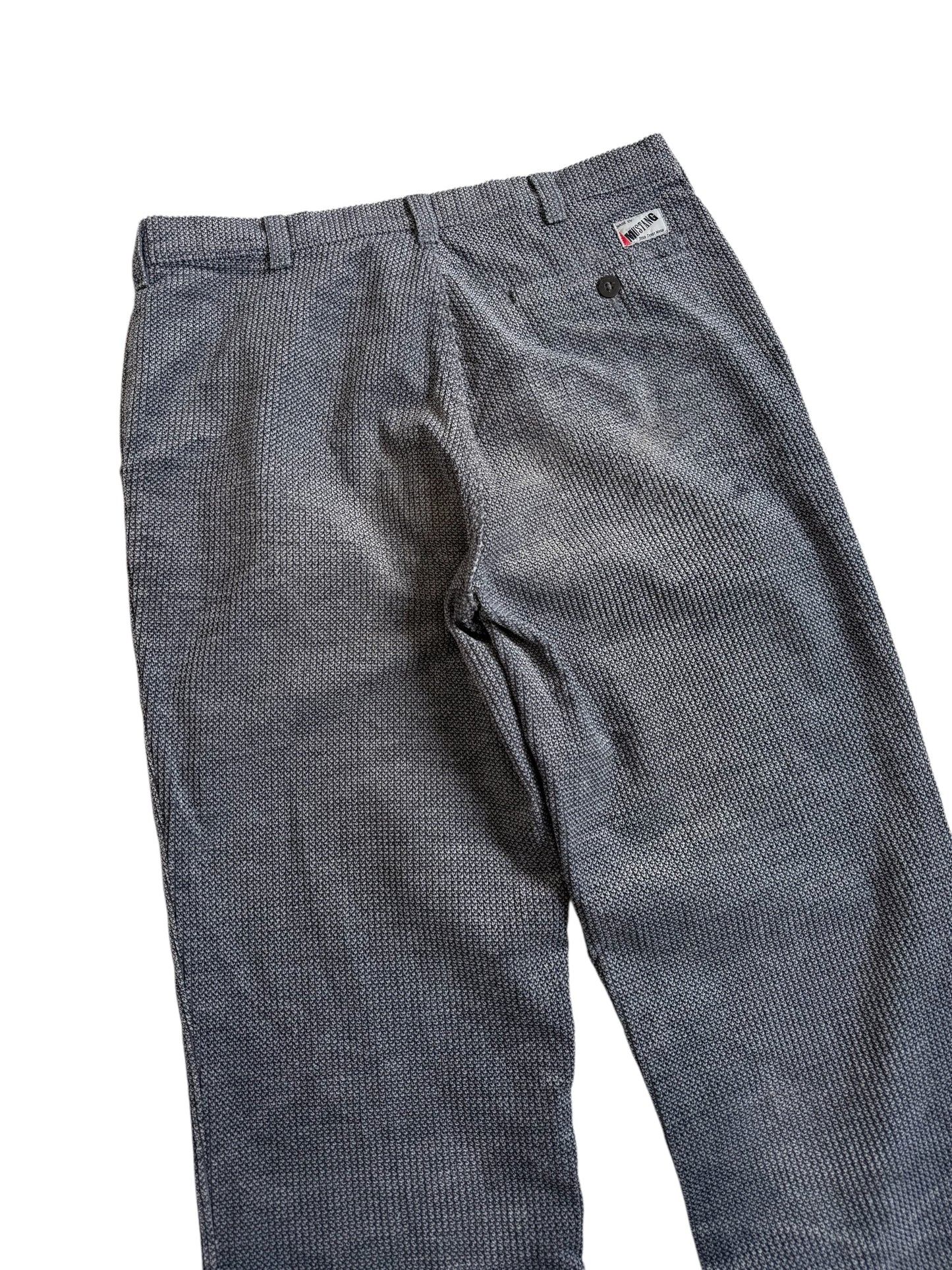 Vintage Mustang Patterned Weave Pleated Trousers