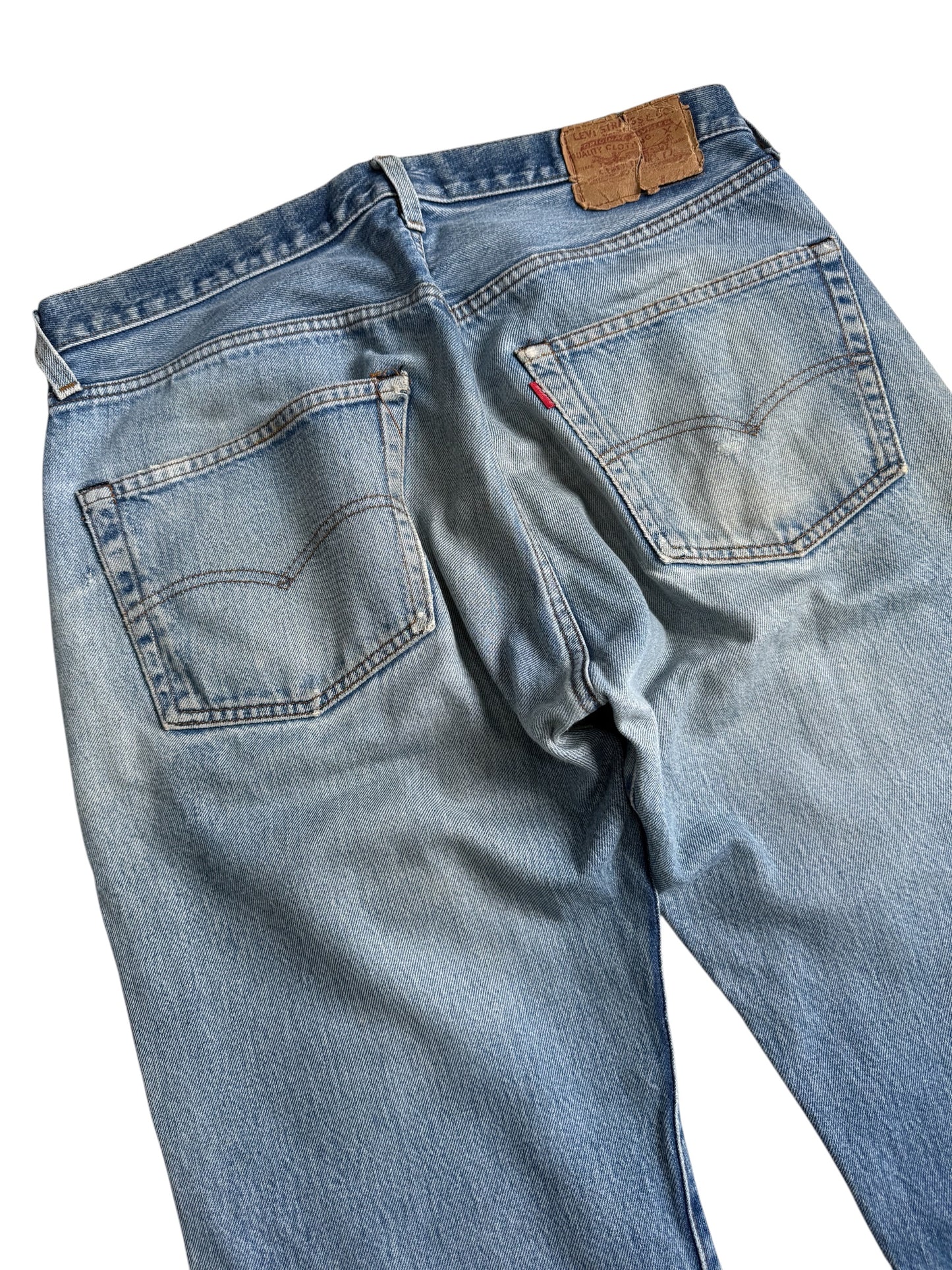 Vintage 1980s Levis 501 Selvedge Distressed Denim Jeans Made in USA