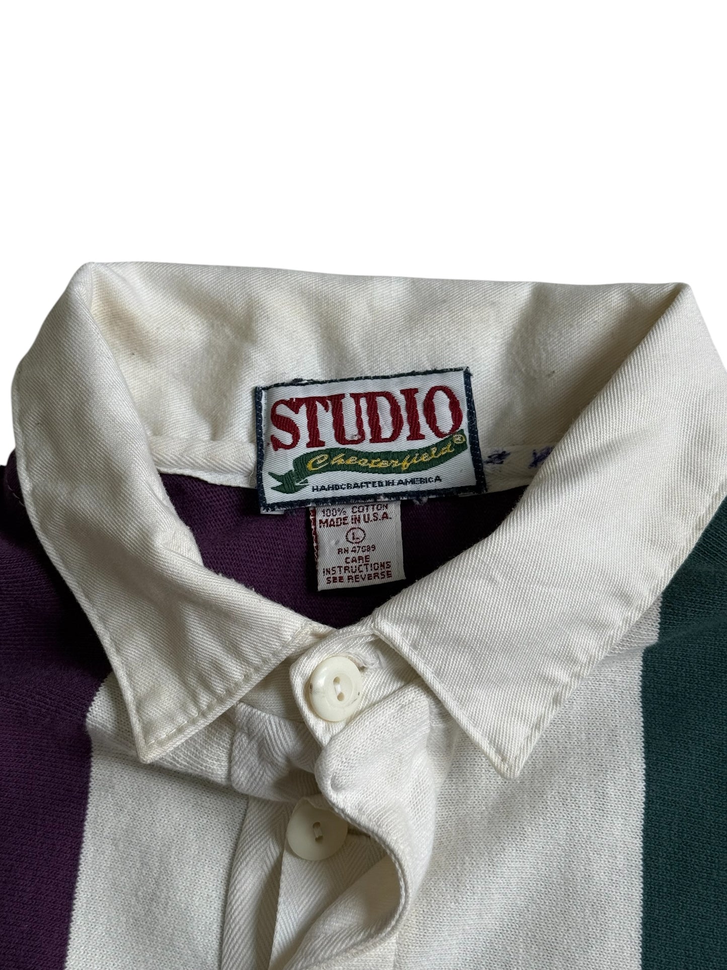 Vintage 1980s-90s Studio Chesterfield Made in USA Rugby Shirt