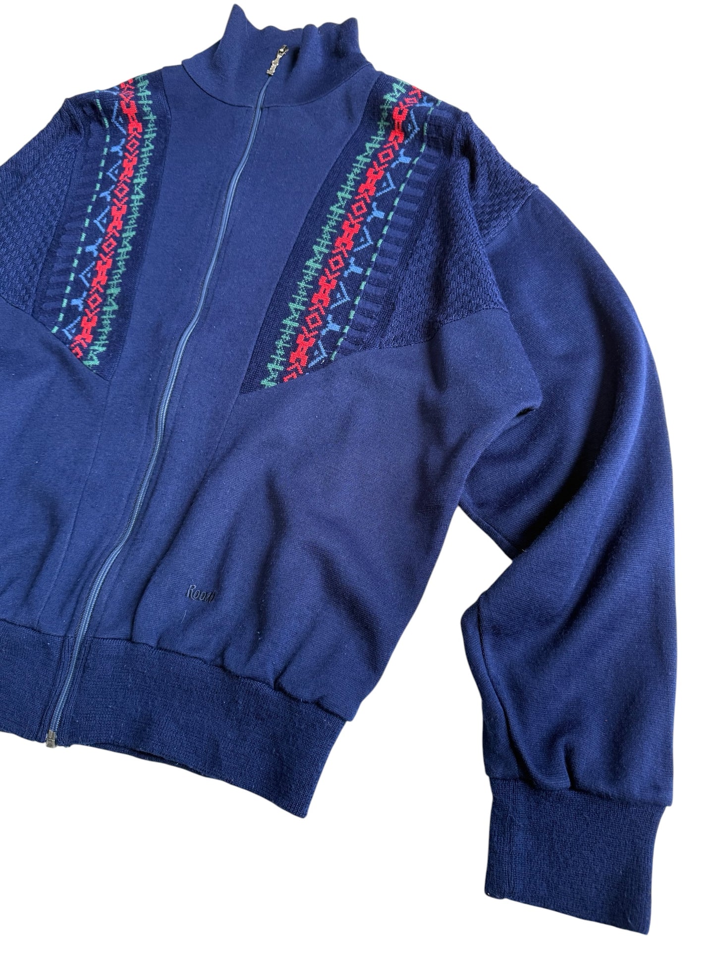Vintage 1980s Rodeo Geometric Knit Track Jacket