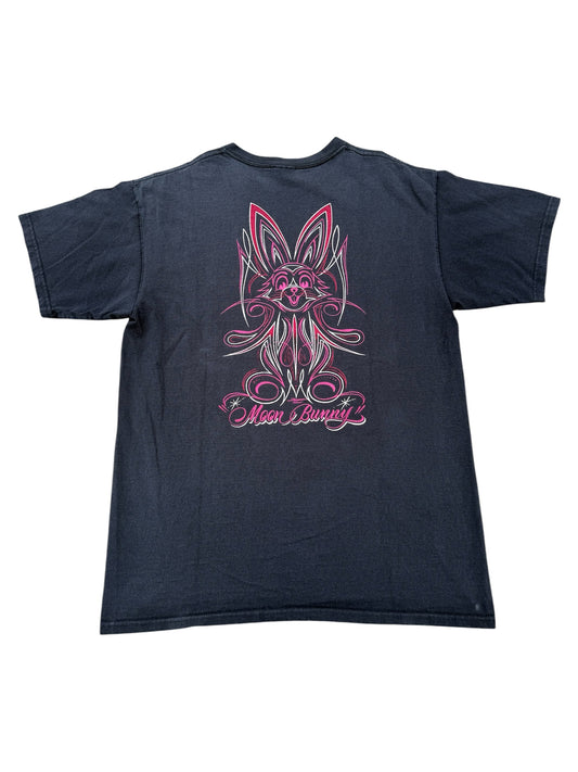 Vintage Y2K Mooneyes Bunny Pinstripe Graphic Tshirt