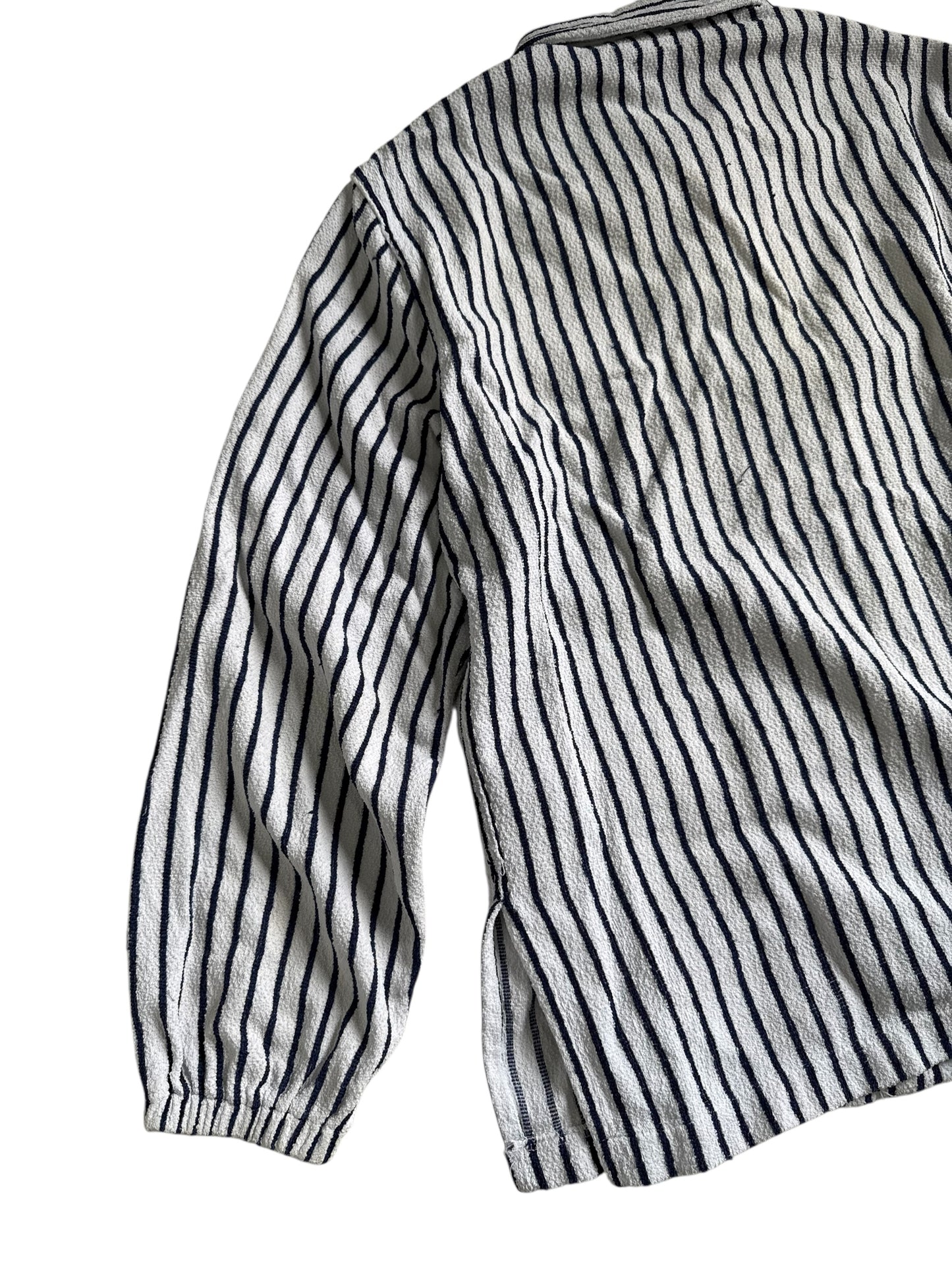 Vintage 1960s 70s Abercrombie & Fitch Terry Cloth Striped Zip Jacket