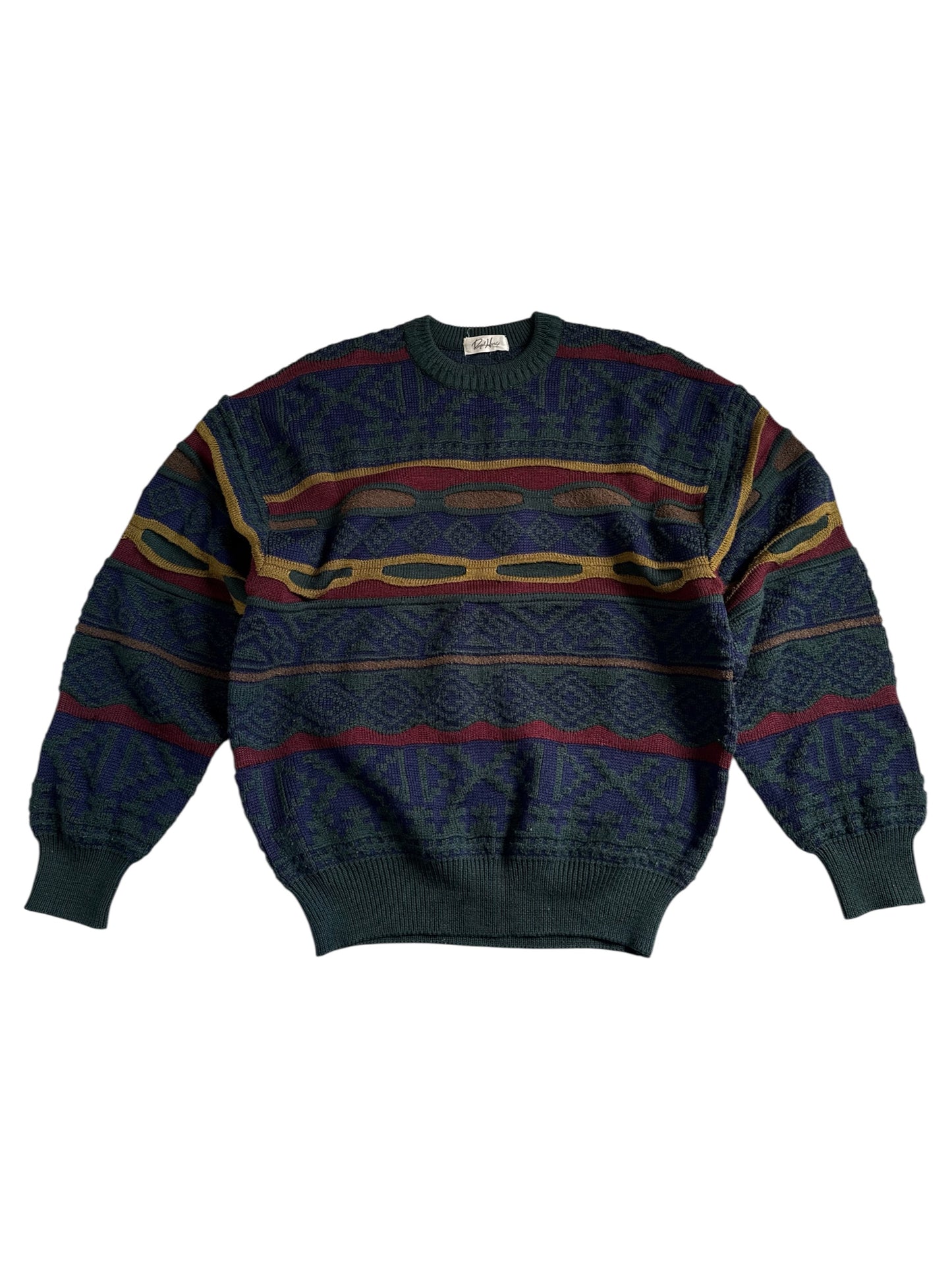 Vintage Royal House Japan Geometric Wool Blend Knit Sweater