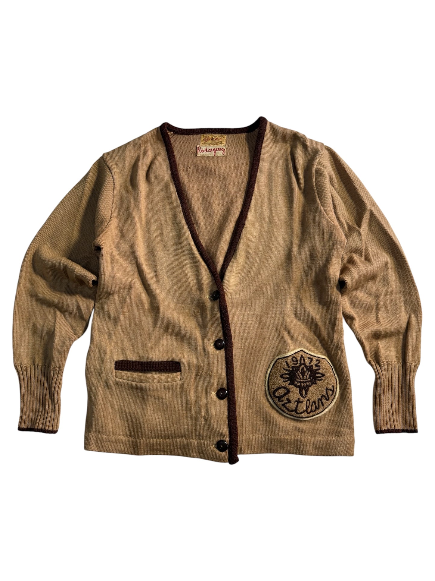 Vintage 1972 Aztlan Varsity Knit Cardigan