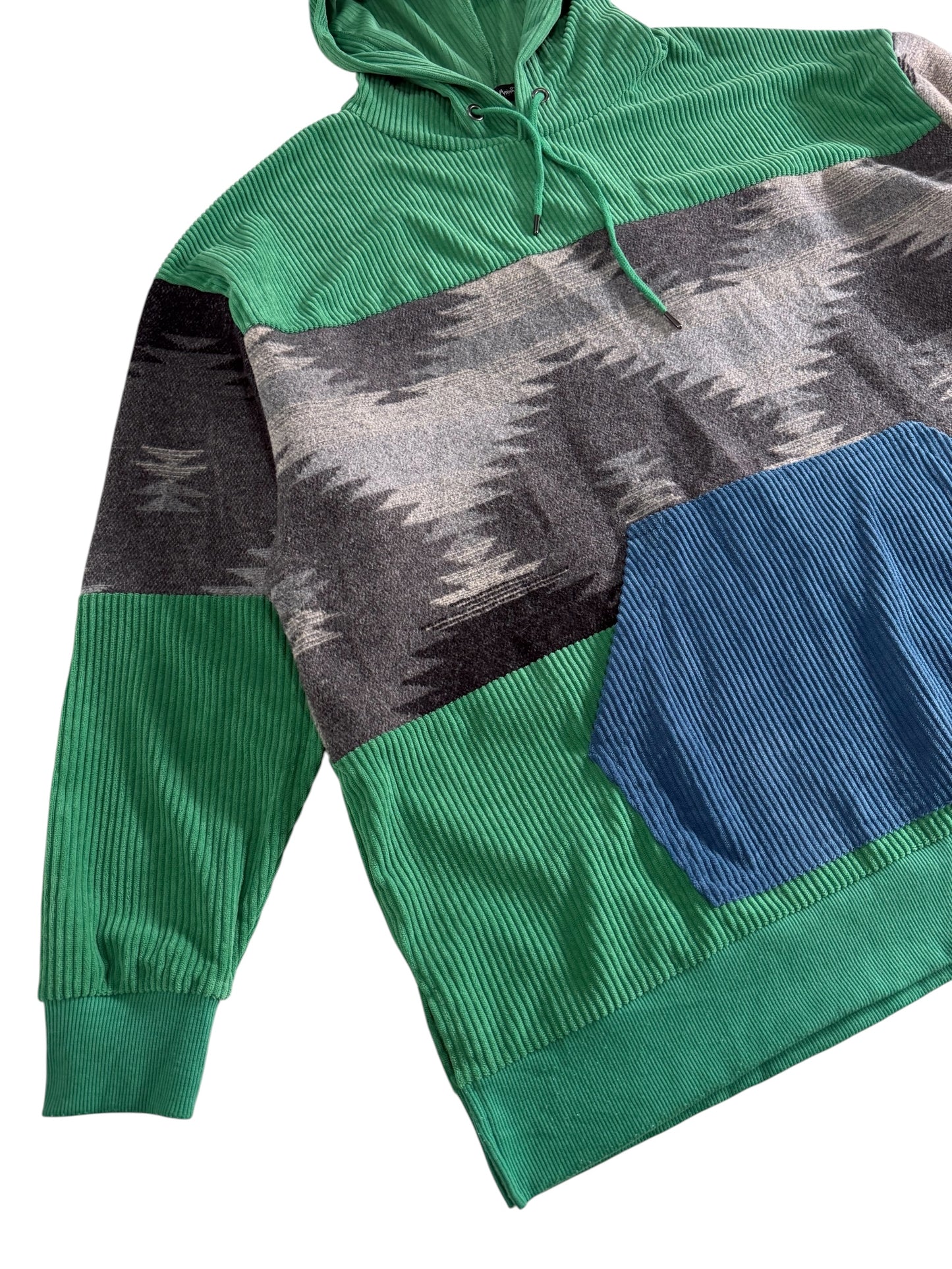 Amina Corduroy Baja Hoodie Southwestern Pullover Jacket