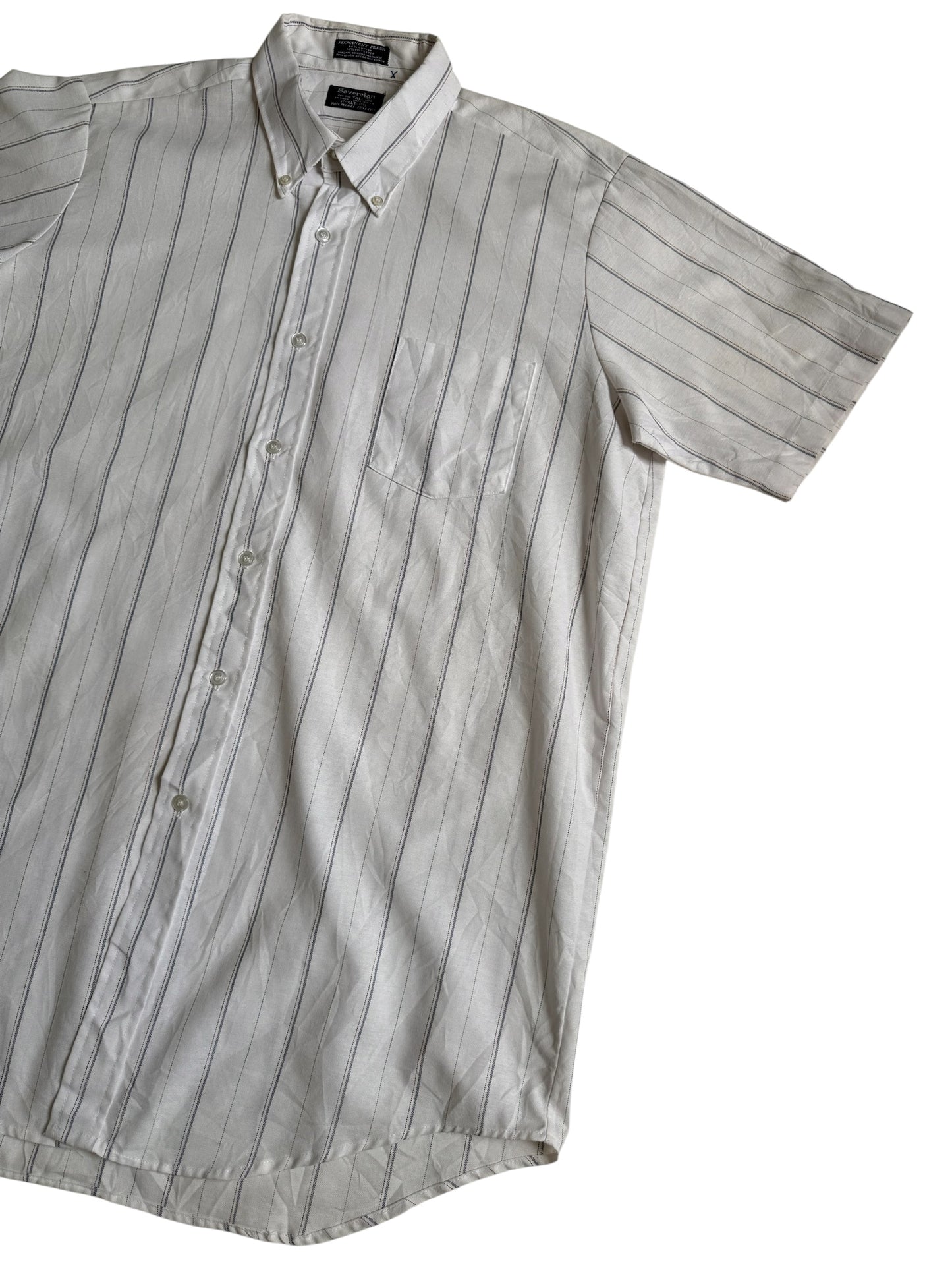 Vintage Sovereign Permanent Press Button Down Shirt Made In Usa