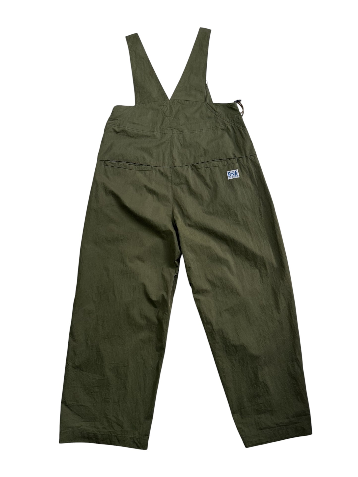 RNA The Alternative Syndrome Adjustable Military Bib Overalls Olive Green Wide Leg