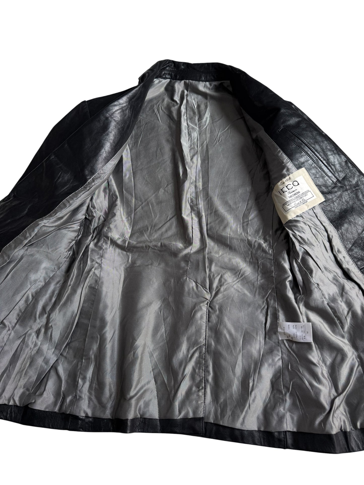 IKKA Womens Black Leather Blazer Medium